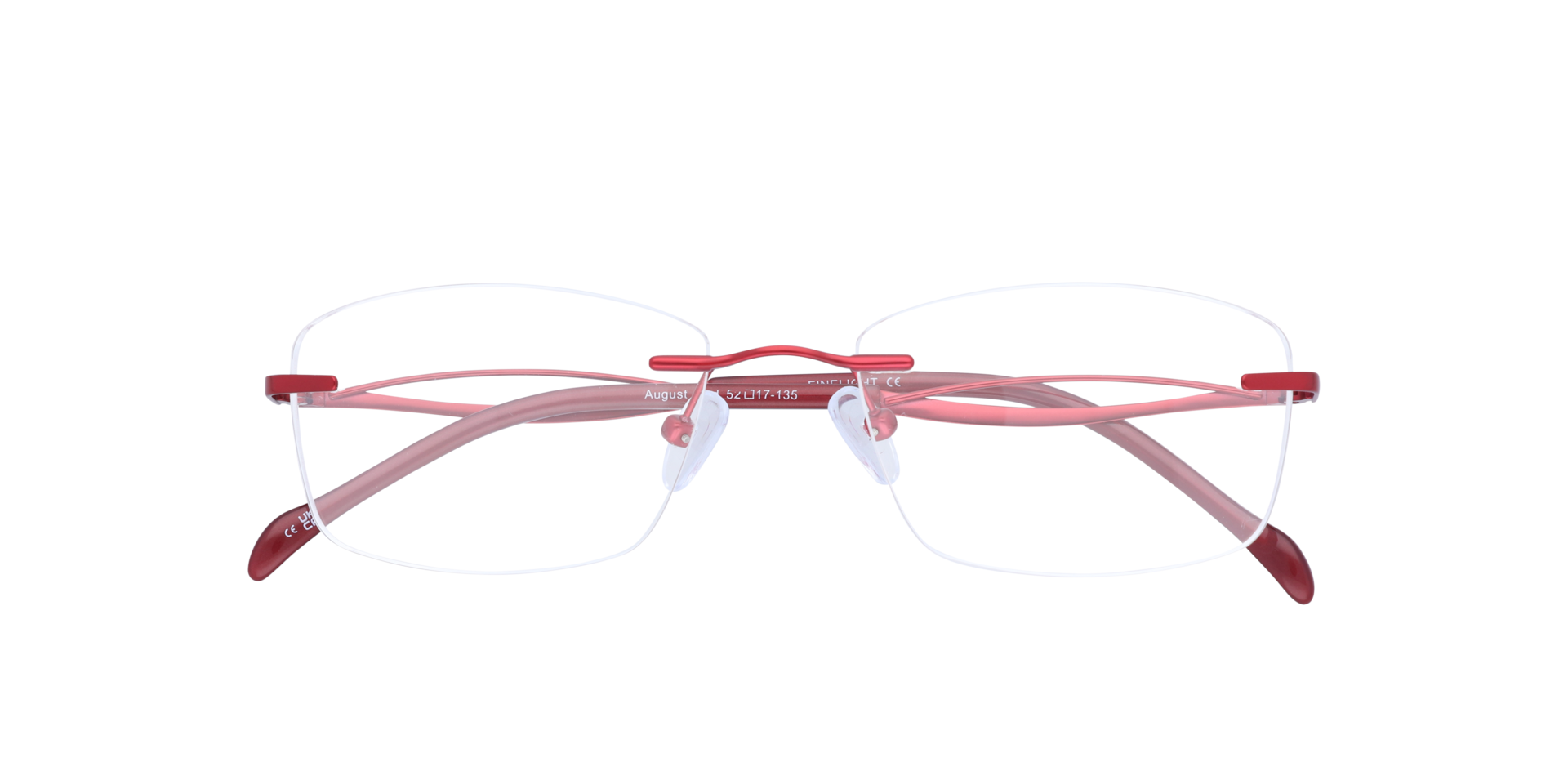 August Red MetalEyeglass Frames for Glasses Direct, Closed View