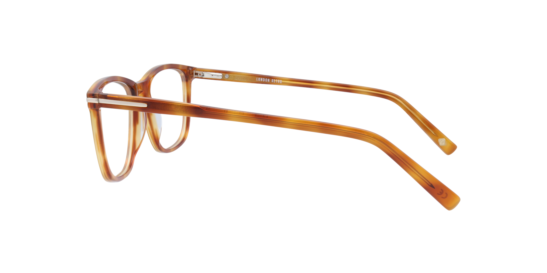 Clapham Shiny Honey Havana AcetateEyeglass Frames for Glasses Direct, Side View