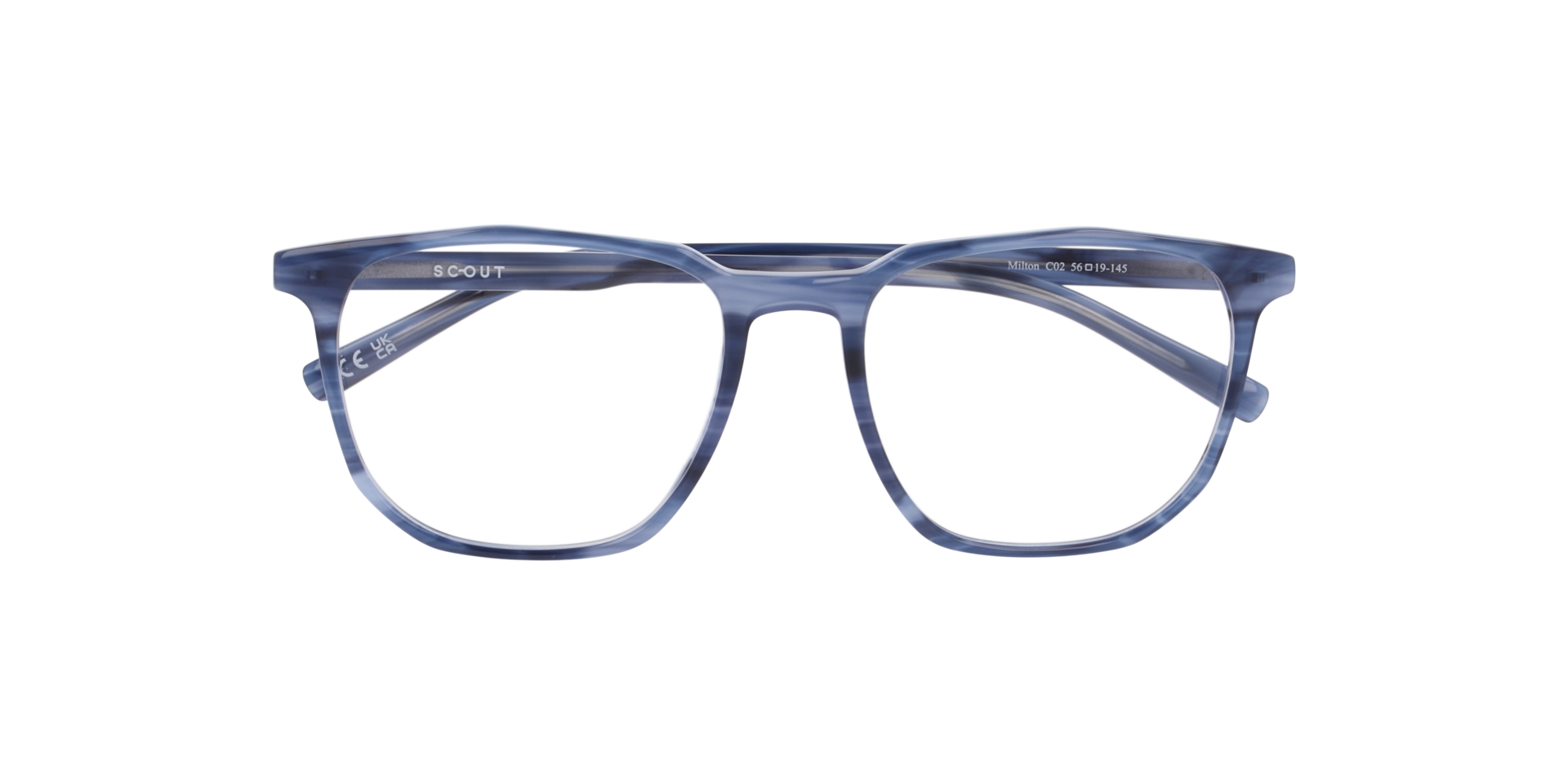 Milton Horn Blue AcetateEyeglass Frames for Glasses Direct, Closed View