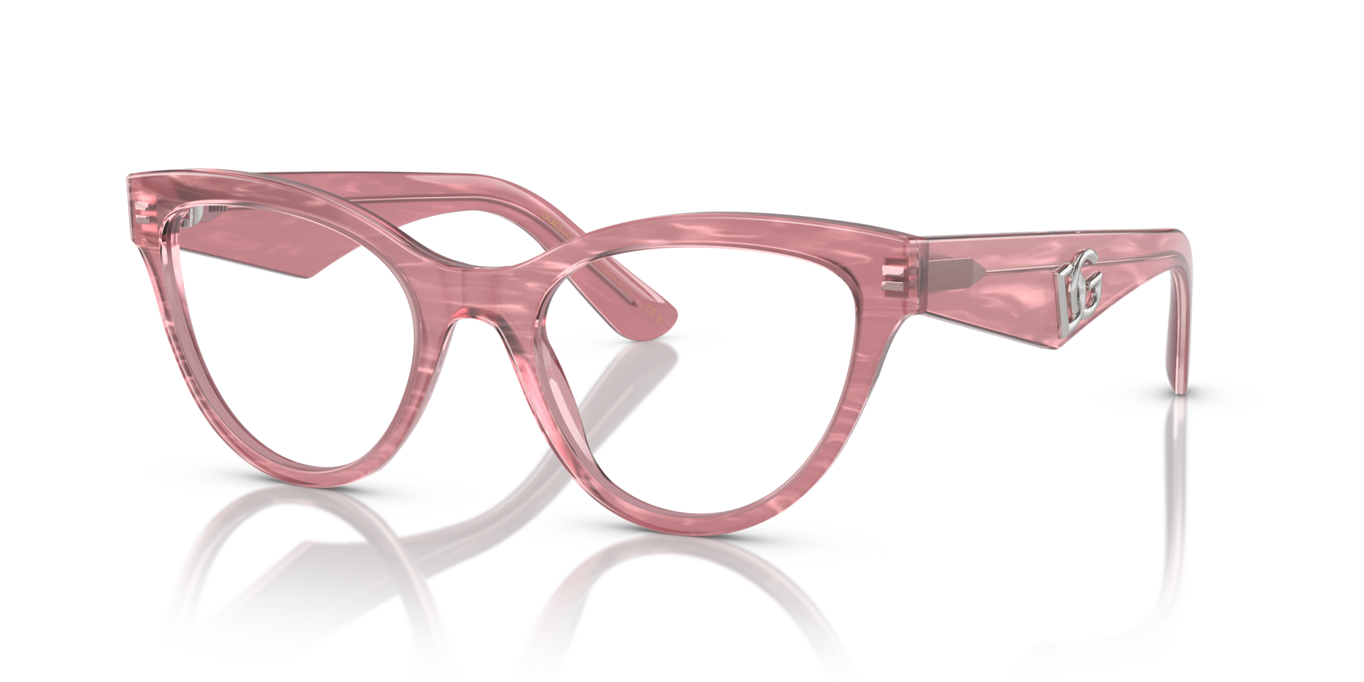 DG3372 Fleur Pink AcetateEyeglass Frames for Glasses Direct, Angle View