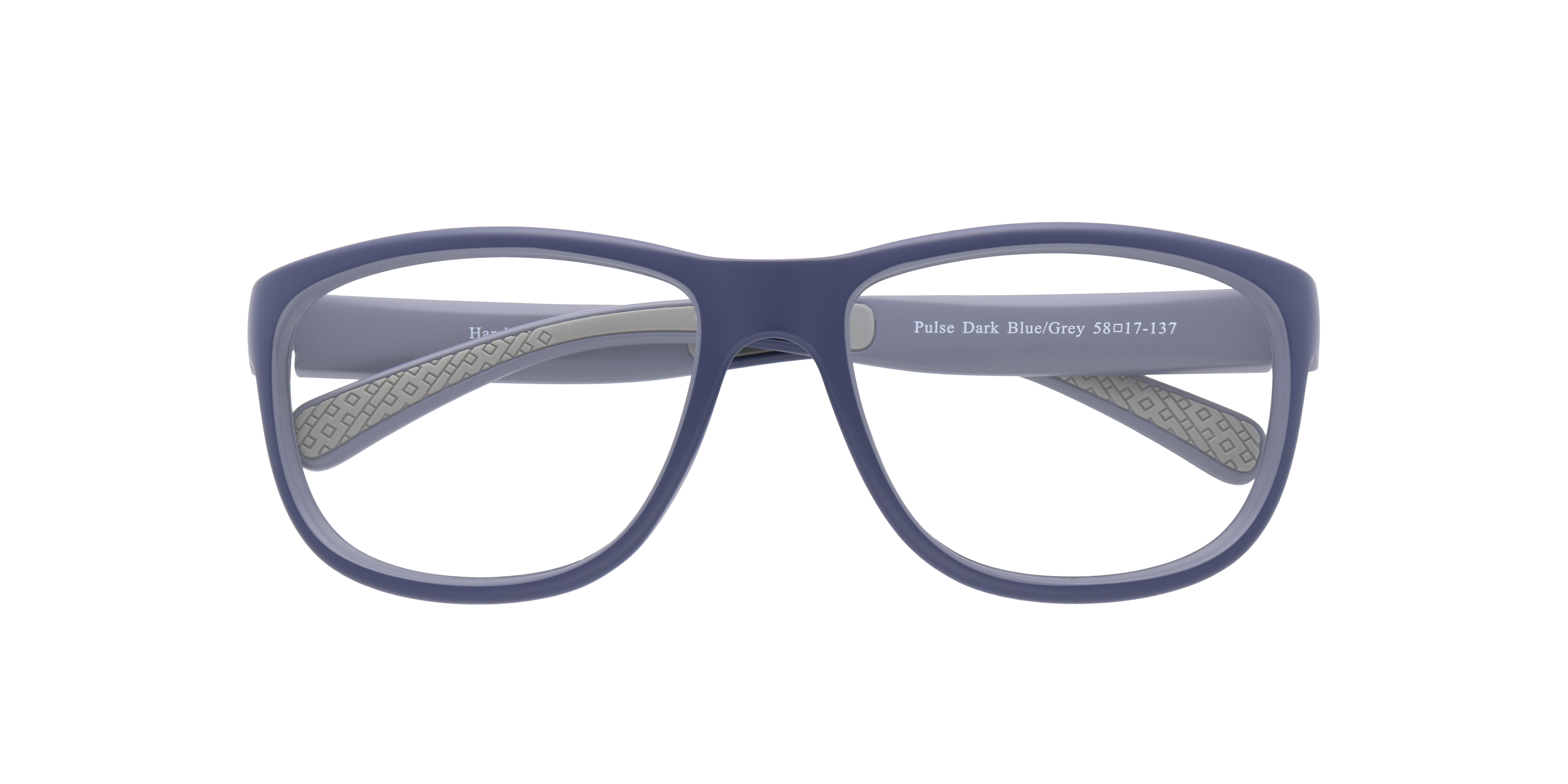 Pulse Dark Blue & Grey PlasticEyeglass Frames for Glasses Direct, Closed View