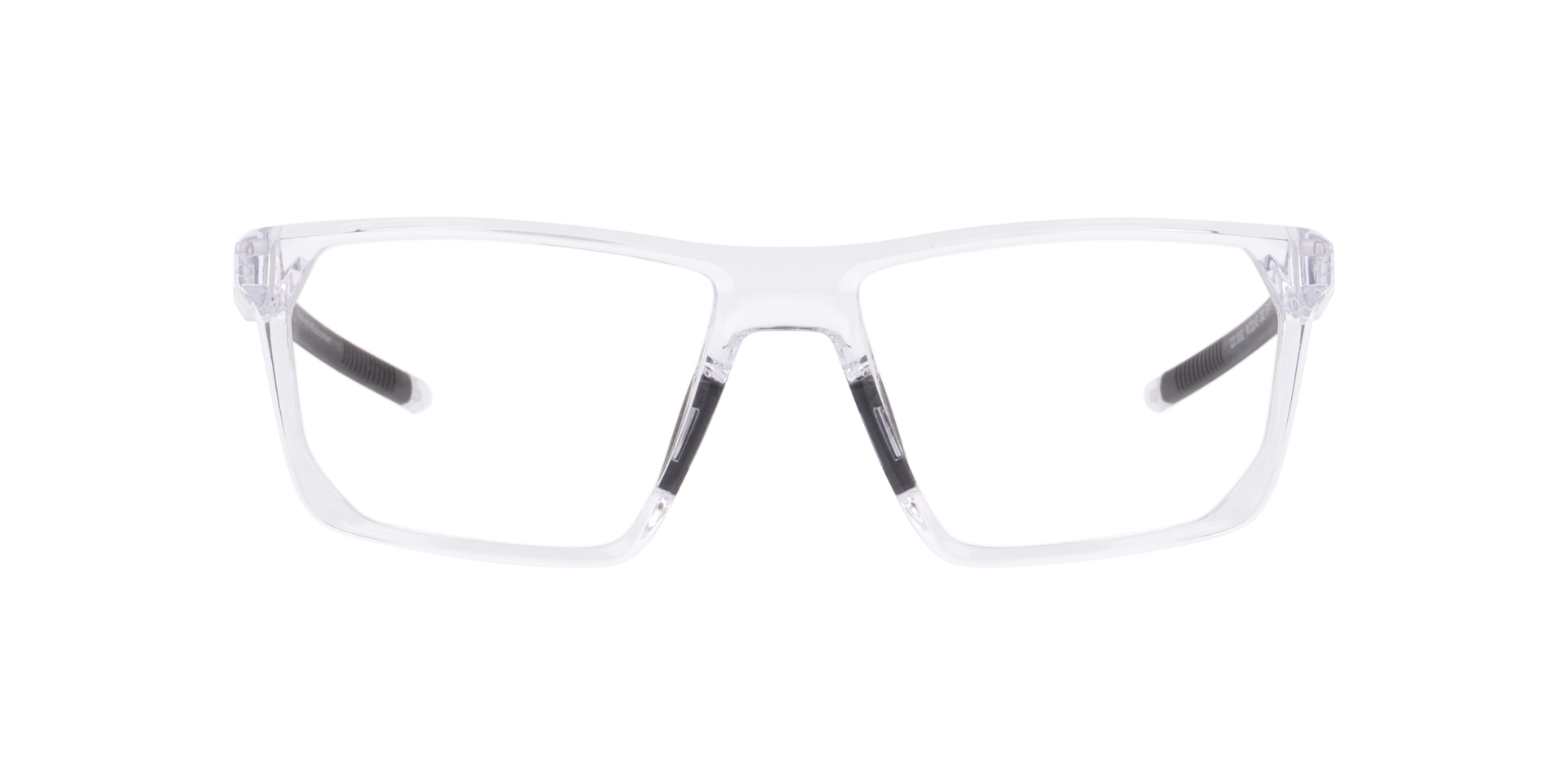 Nicolas Black & Transparent Clear PlasticSunglass Frames for Glasses Direct, Front View