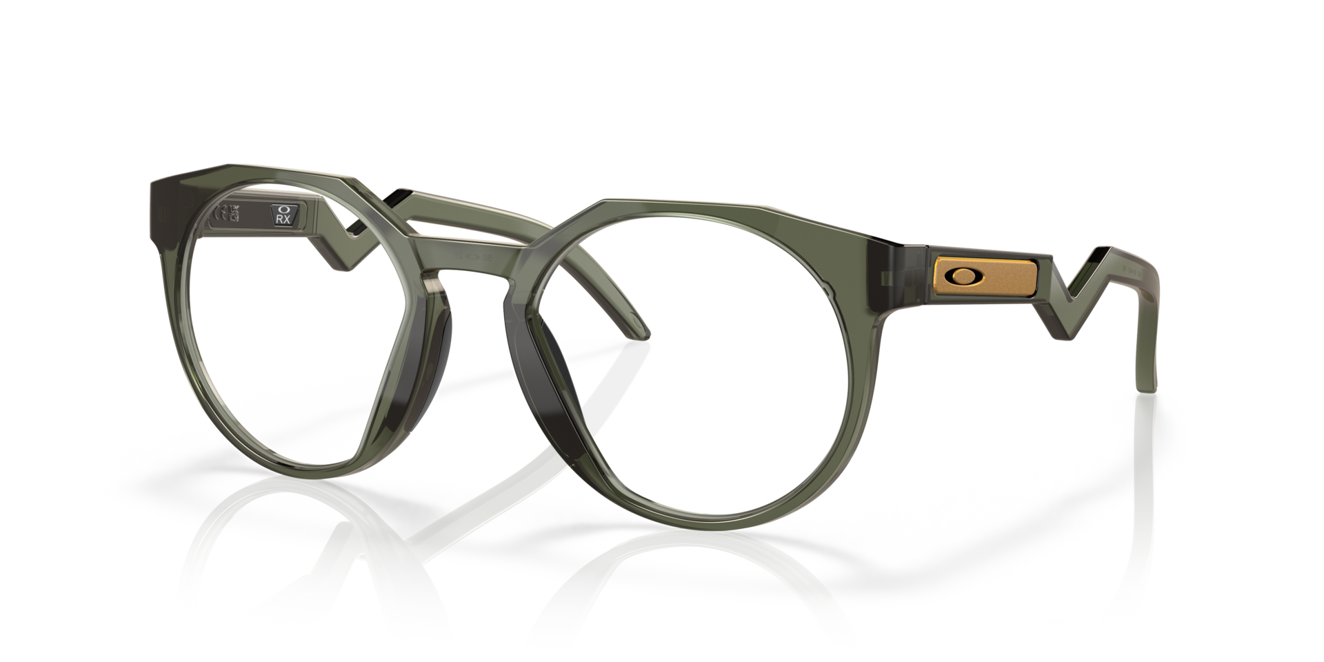 Hstn Olive Ink PlasticEyeglass Frames for Glasses Direct, Angle View