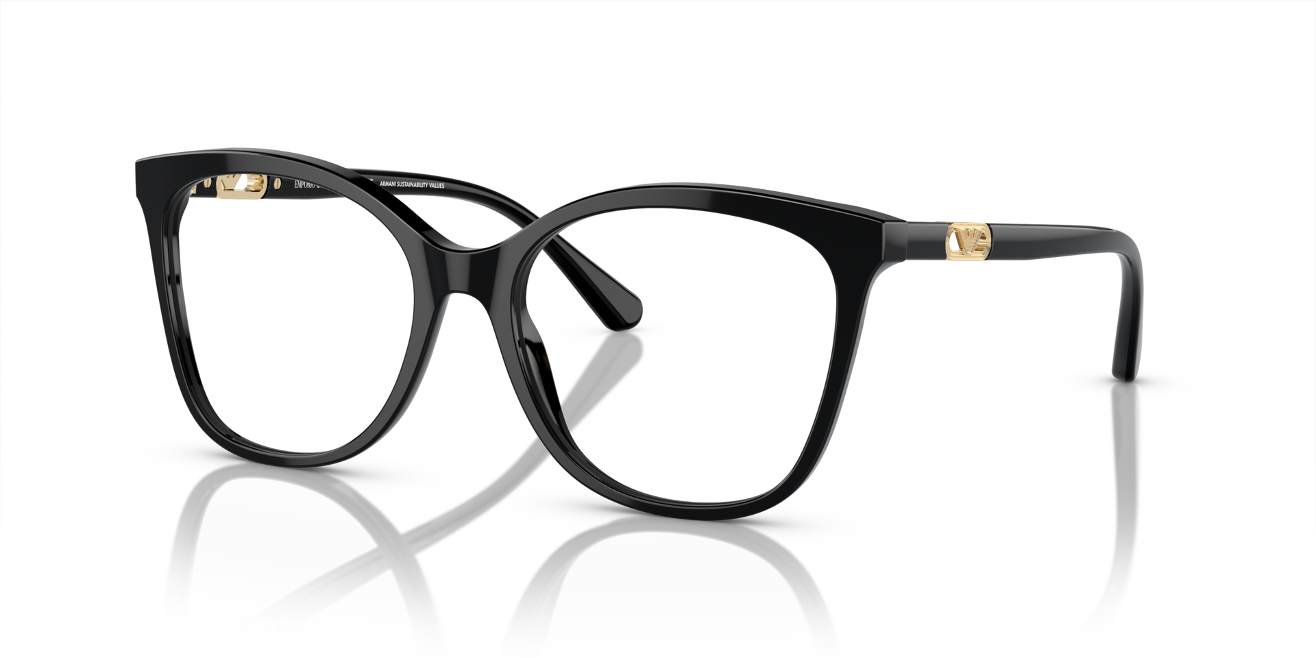 EA3231 Shiny Black AcetateEyeglass Frames for Glasses Direct, Angle View