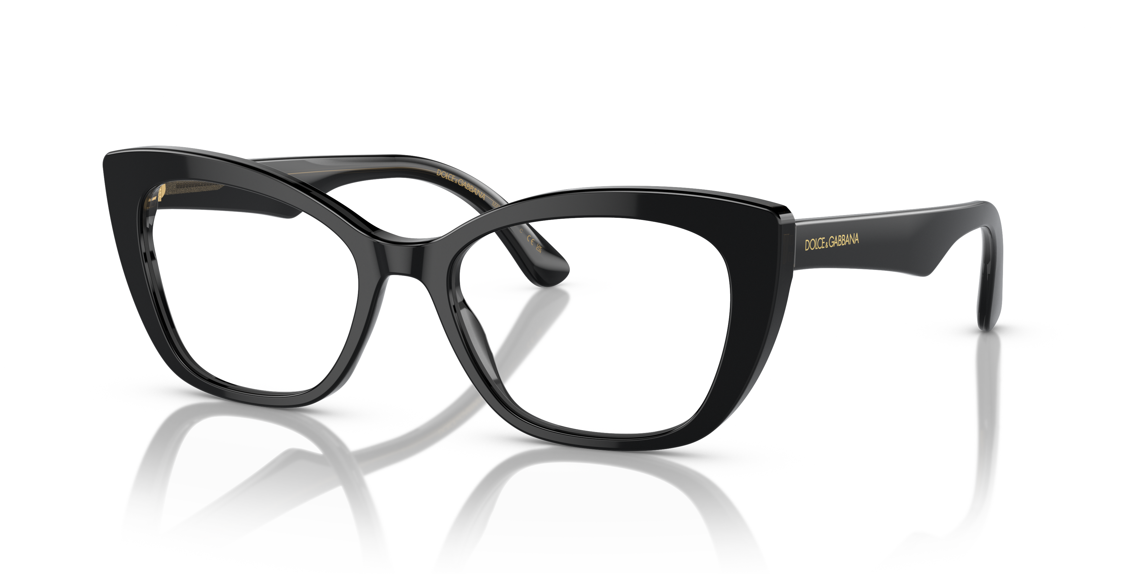 DG3360 Black & Transparent Grey AcetateEyeglass Frames for Glasses Direct, Angle View