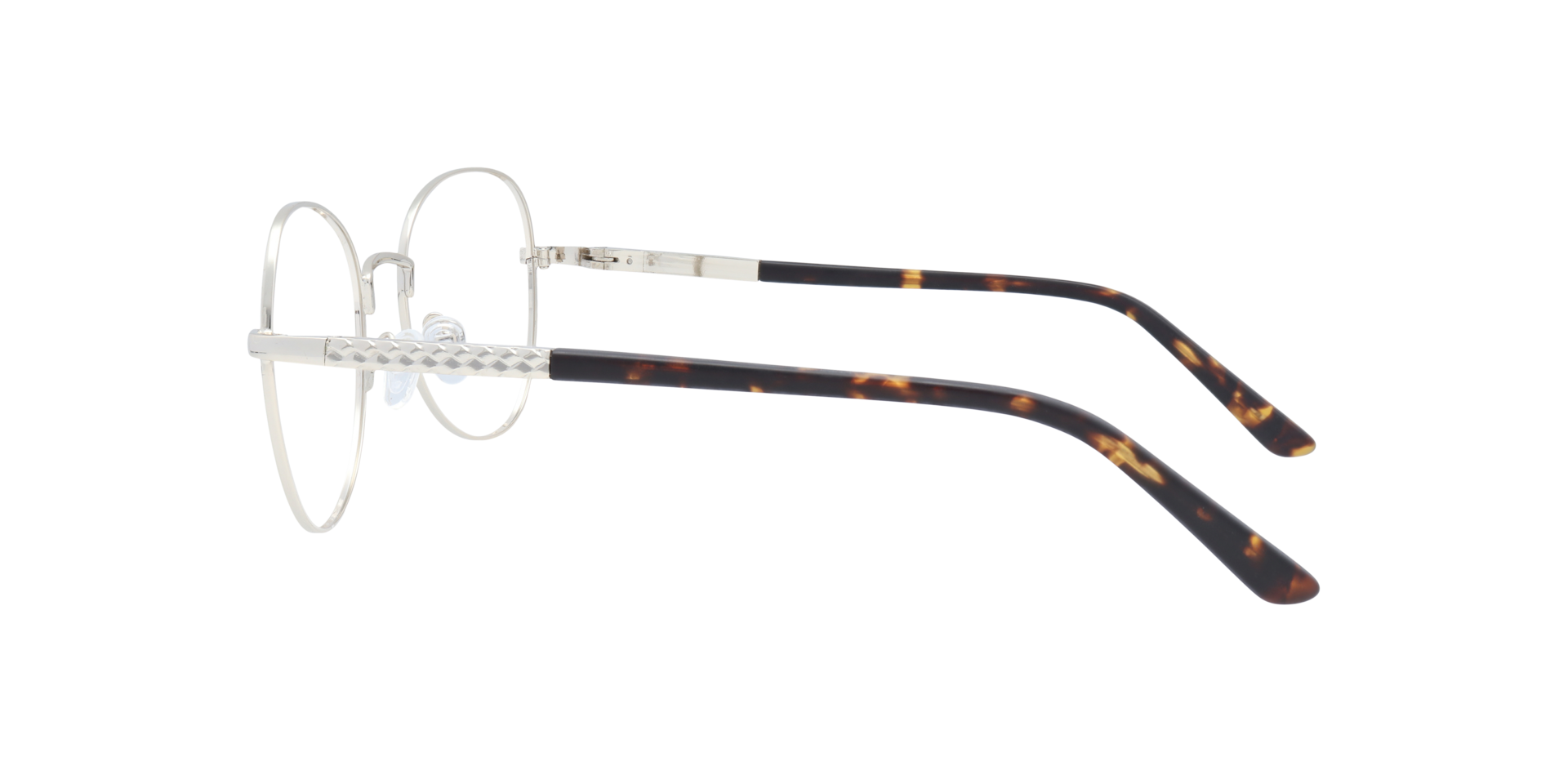 Aida Shiny Gold MetalEyeglass Frames for Glasses Direct, Side View