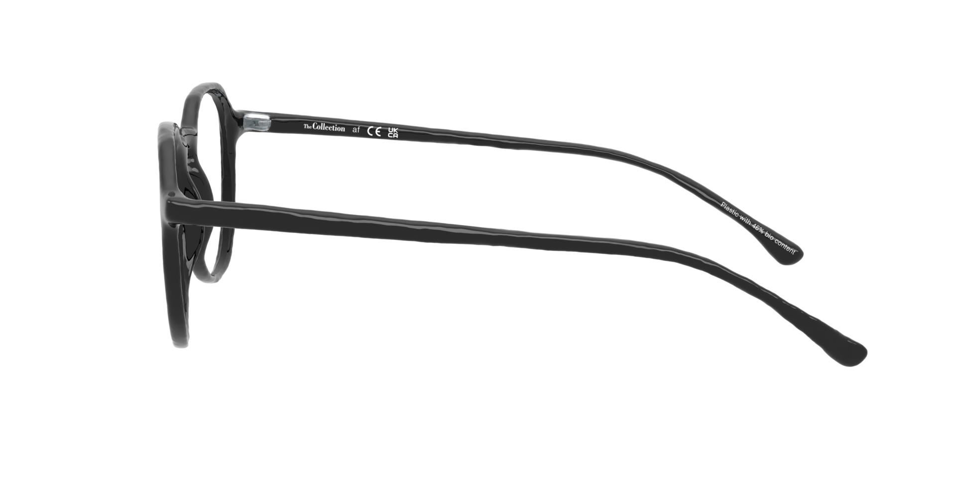 Marty Black PlasticEyeglass Frames for Glasses Direct, Side View