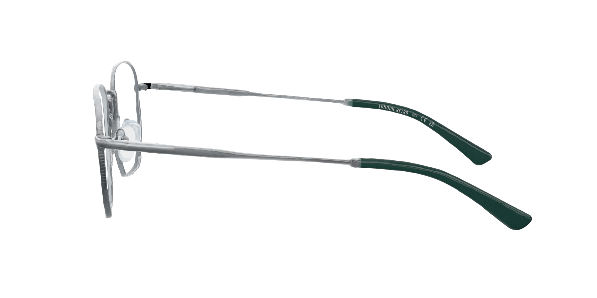 Monument Dark Green On Matte Gunmetal MetalEyeglass Frames for Glasses Direct, Side View