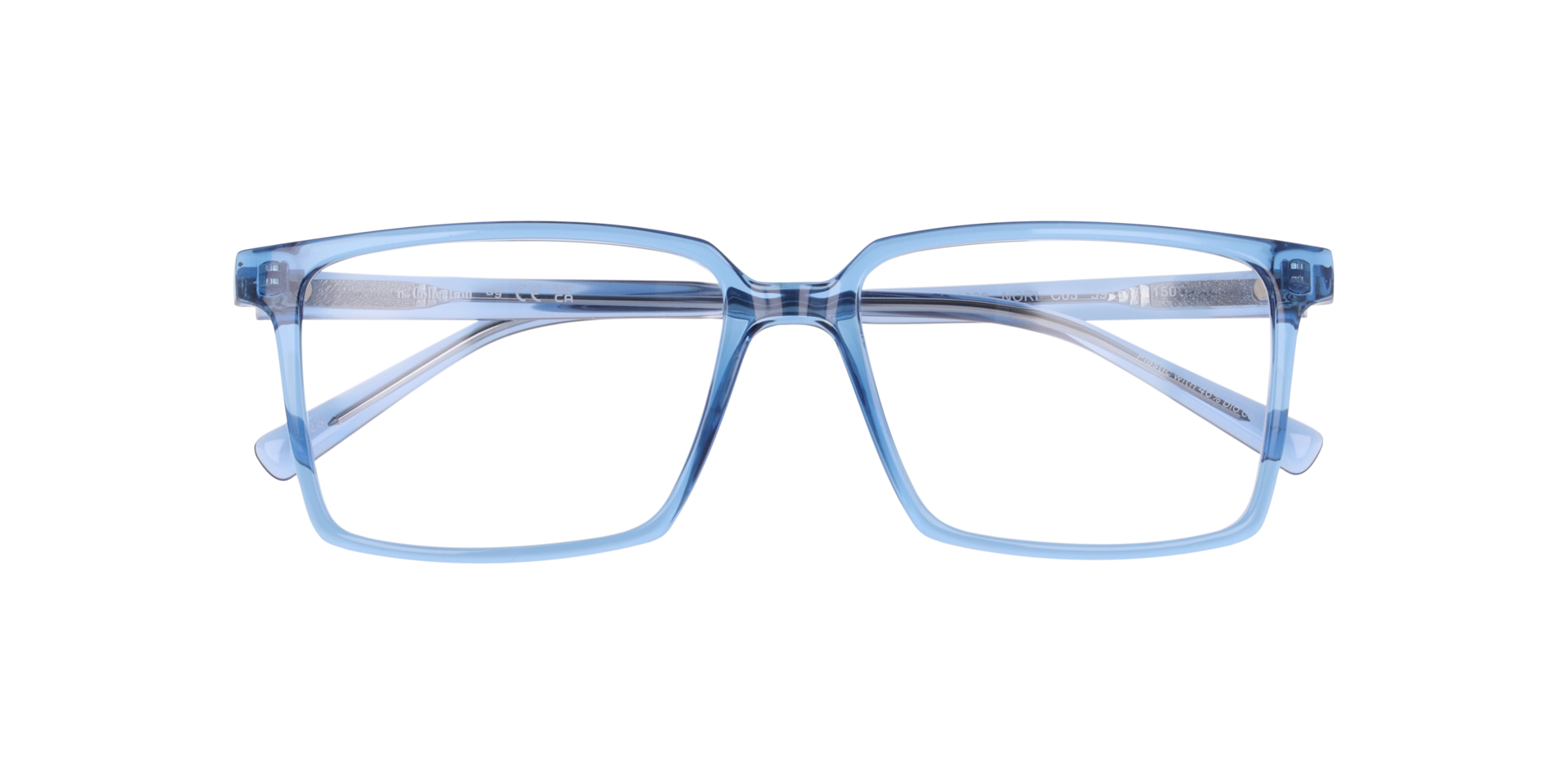 Nori Transparent Blue PlasticEyeglass Frames for Glasses Direct, Closed View