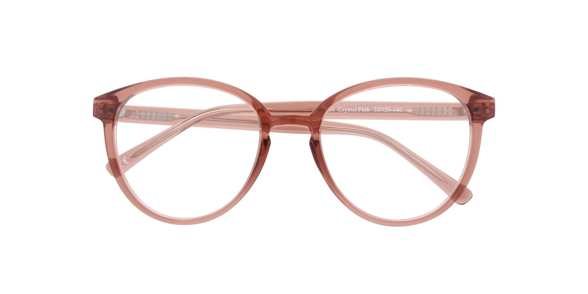 Claire Crystal Pink PlasticEyeglass Frames for Glasses Direct, Closed View