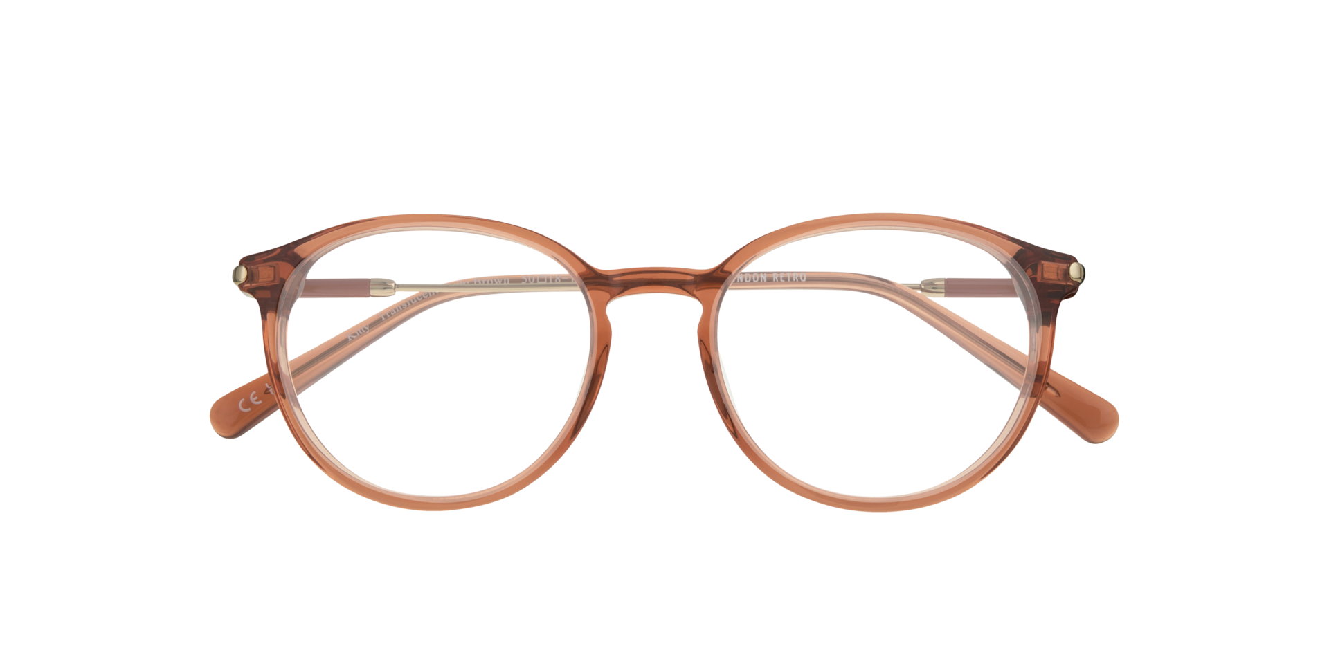 Kitty Translucent Light Brown AcetateEyeglass Frames for Glasses Direct, Closed View