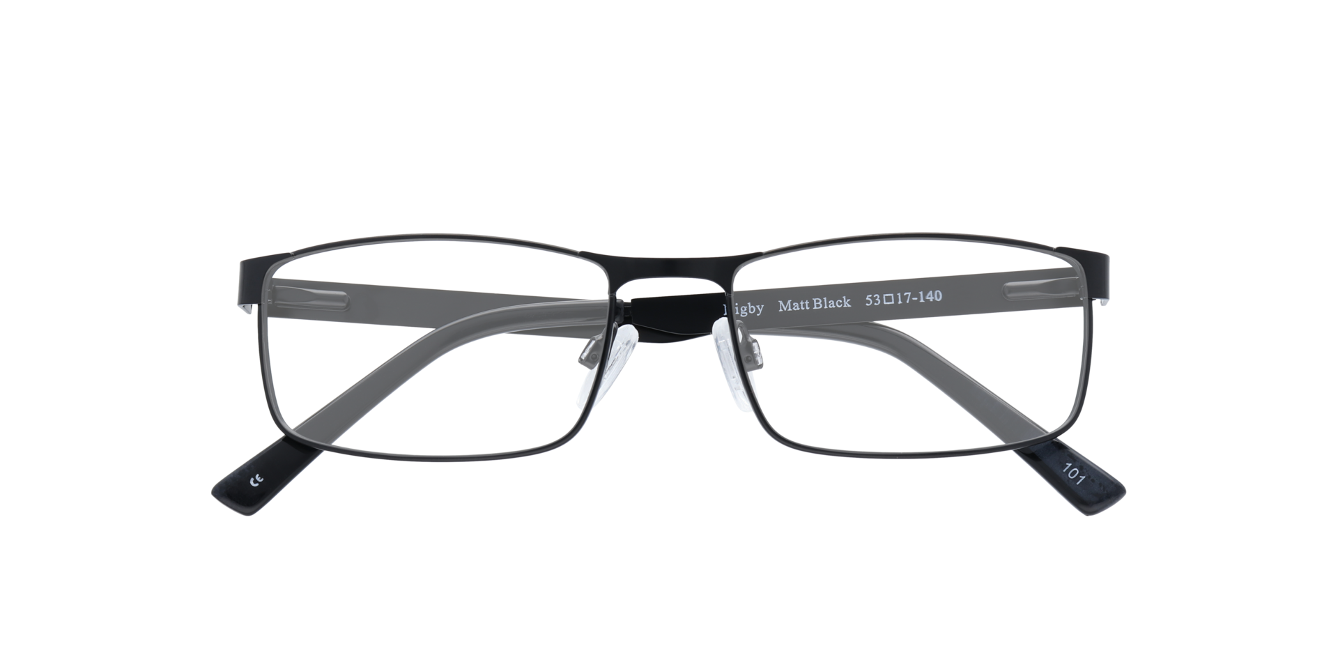 Digby Matte Black MetalEyeglass Frames for Glasses Direct, Closed View
