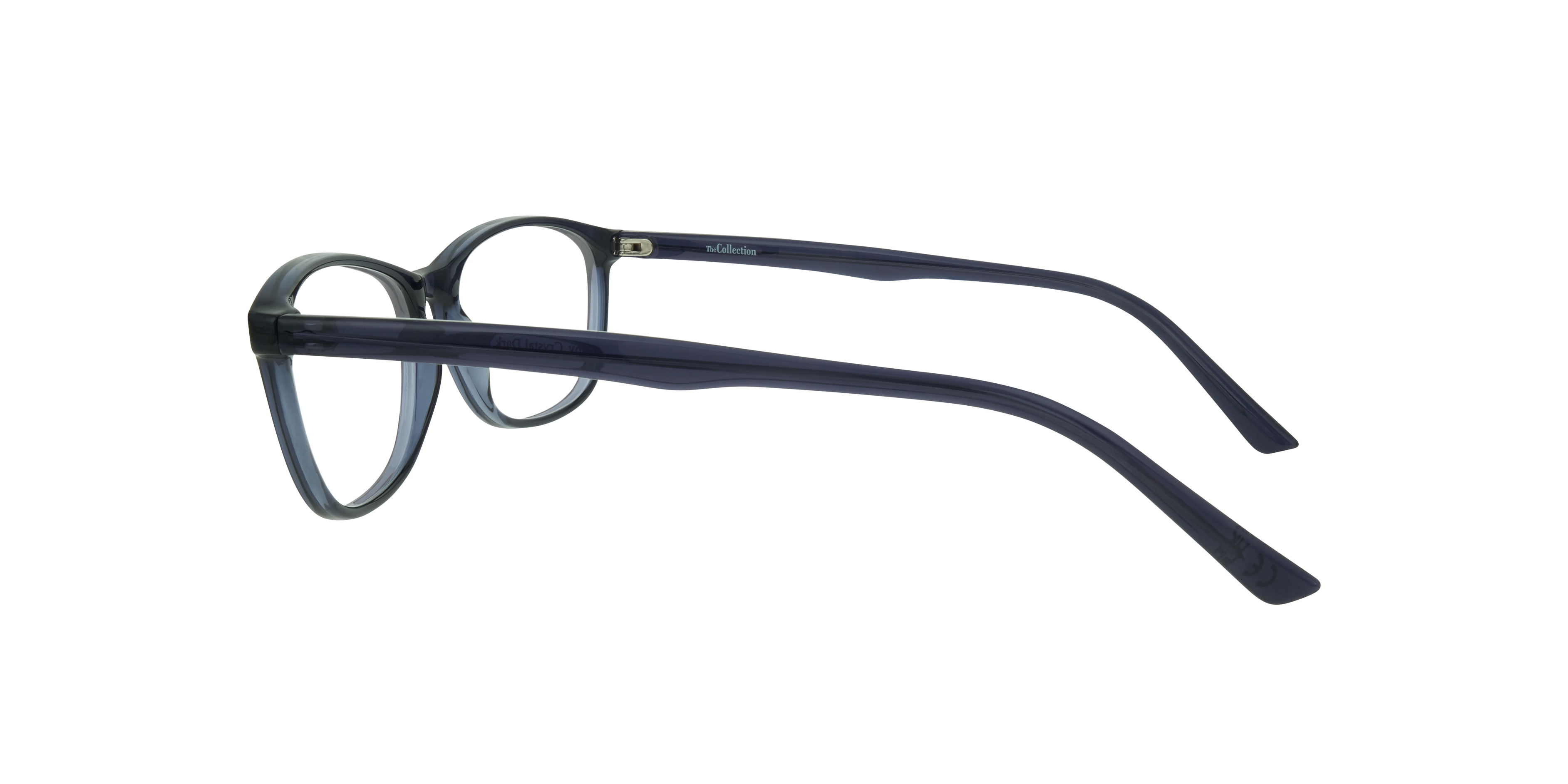 Kelby Crystal Dark Blue PlasticEyeglass Frames for Glasses Direct, Side View