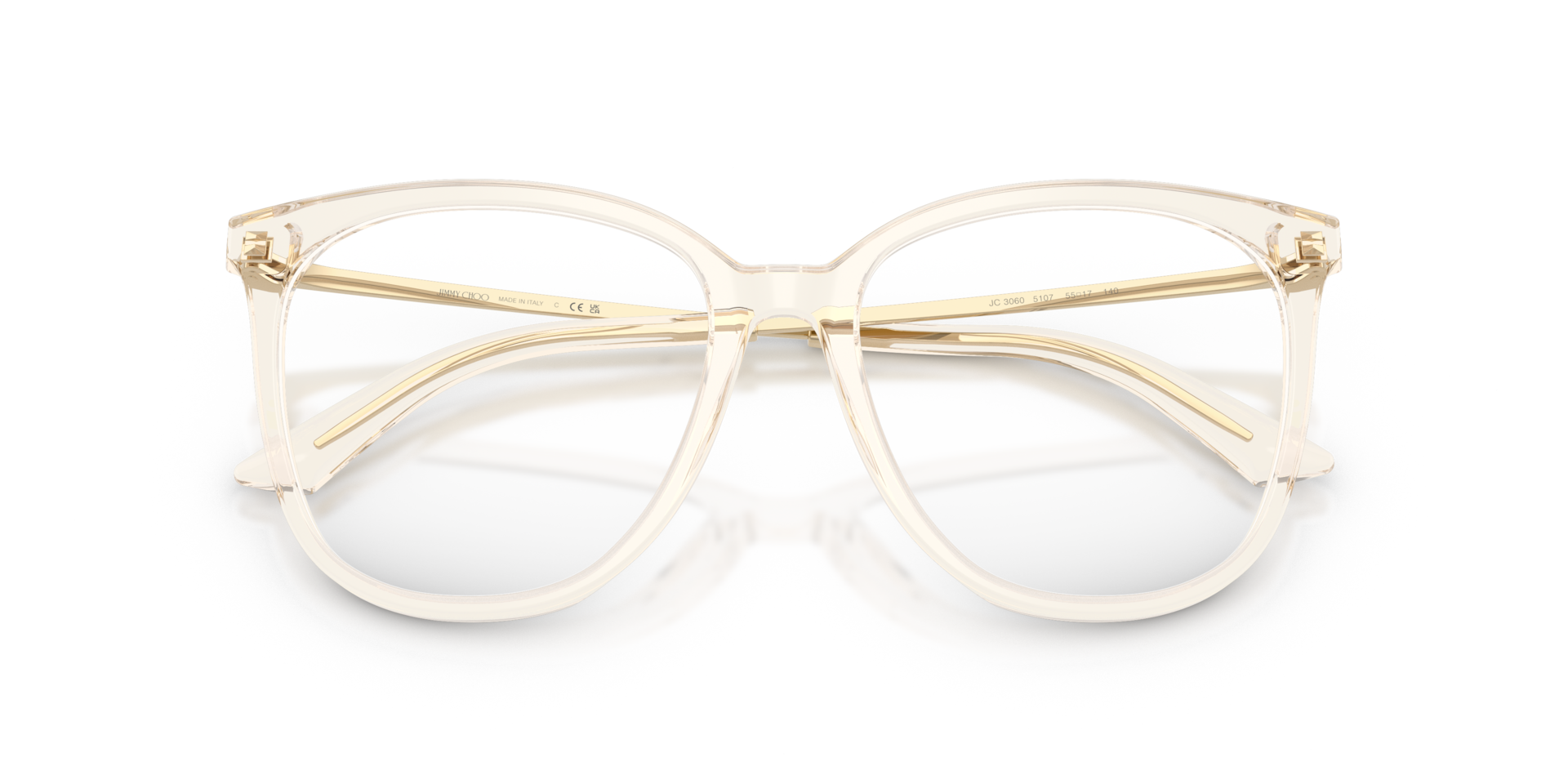 JC3060 Transparent Beige AcetateEyeglass Frames for Glasses Direct, Closed View