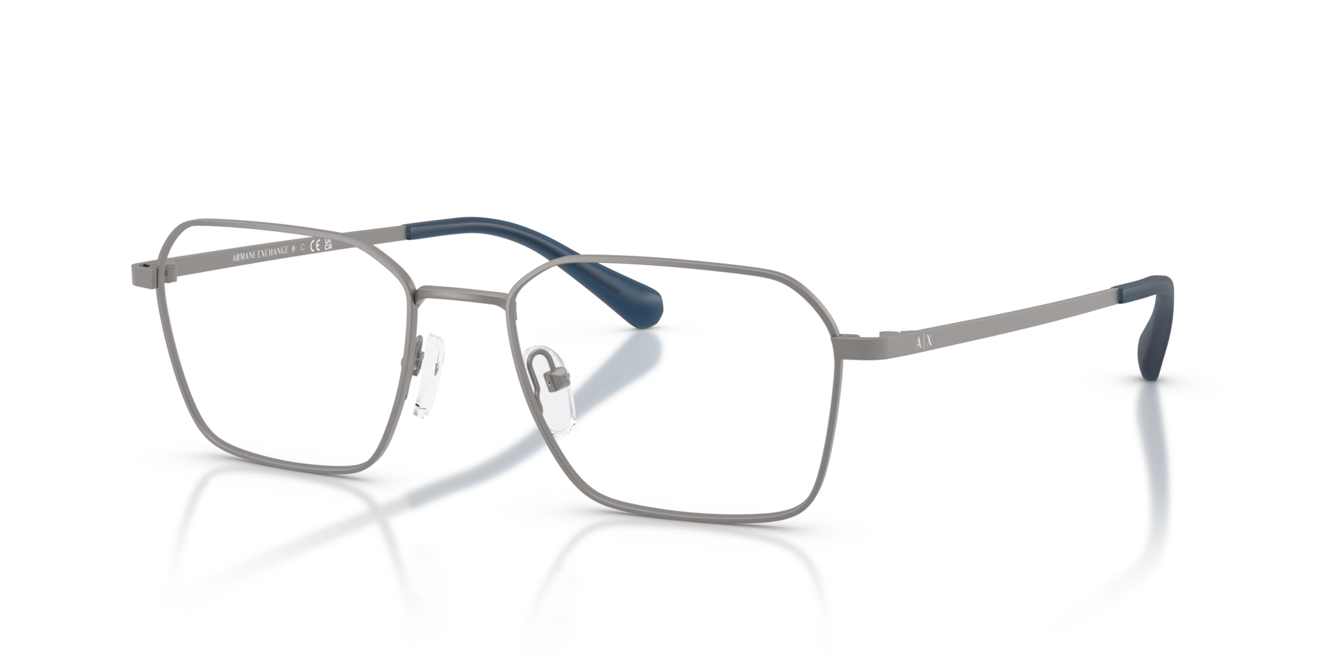 AX1079 Matte Gunmetal MetalEyeglass Frames for Glasses Direct, Angle View