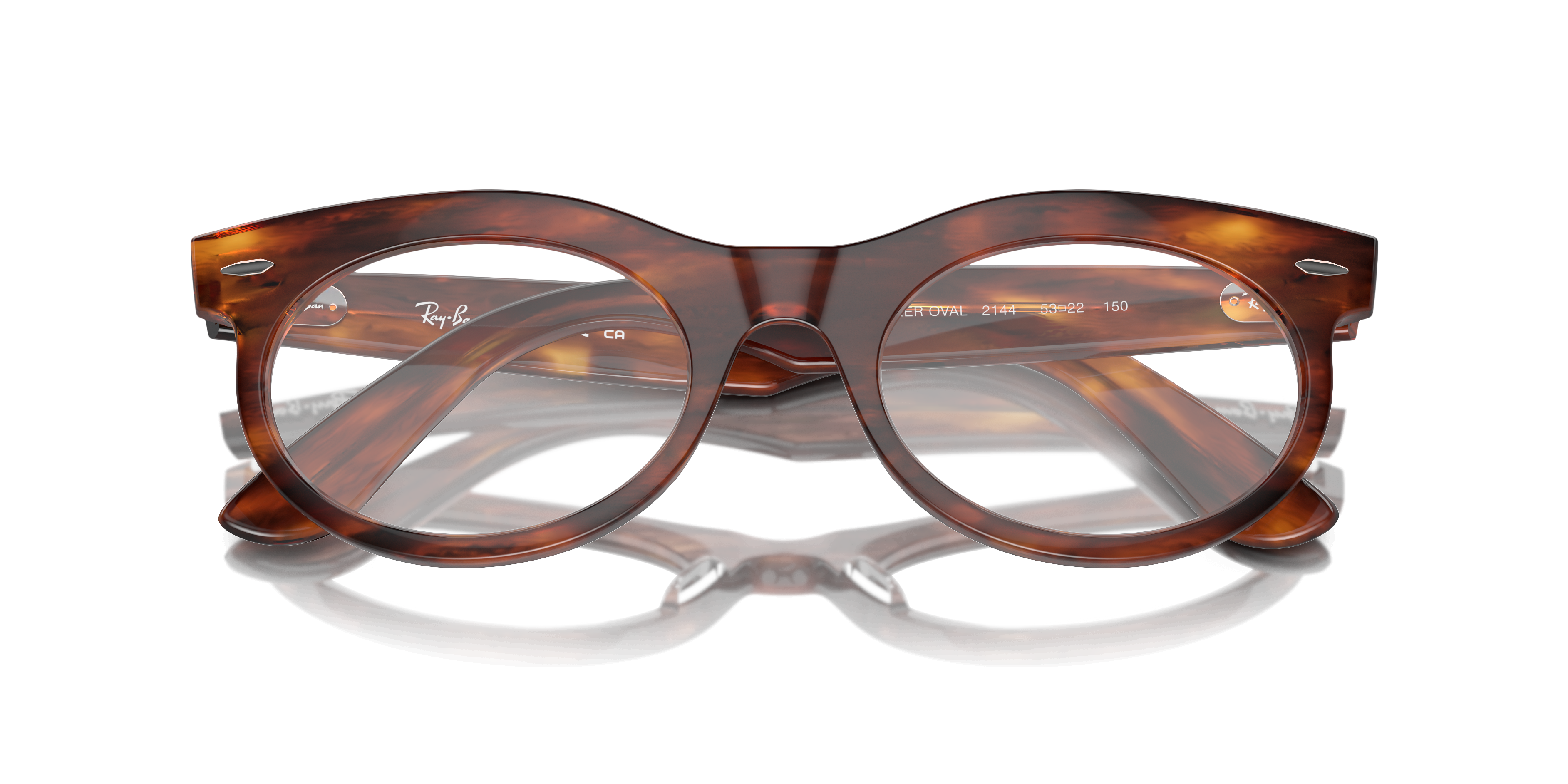 RB2242V Striped Havana PlasticEyeglass Frames for Glasses Direct, Closed View