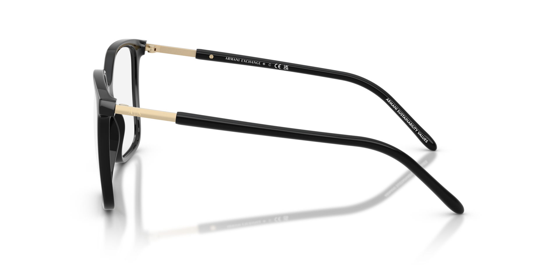 AX3132 Shiny Black PlasticEyeglass Frames for Glasses Direct, Side View
