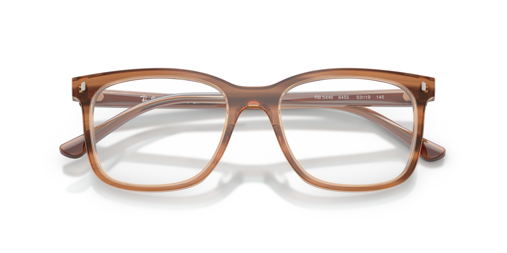 RB5446 Striped Brown AcetateEyeglass Frames for Glasses Direct, Closed View