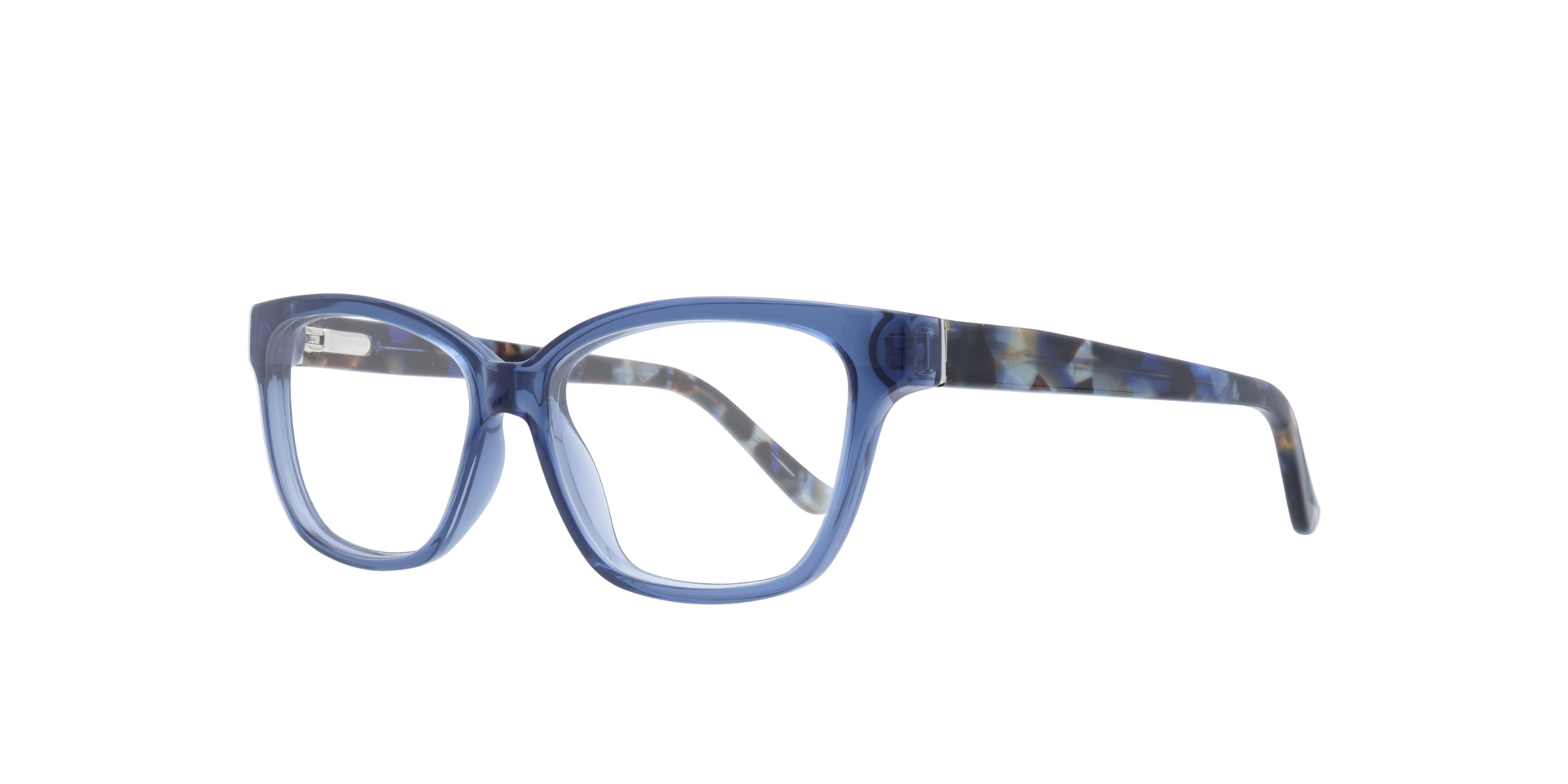 Clara Blue AcetateEyeglass Frames for Glasses Direct, Angle View