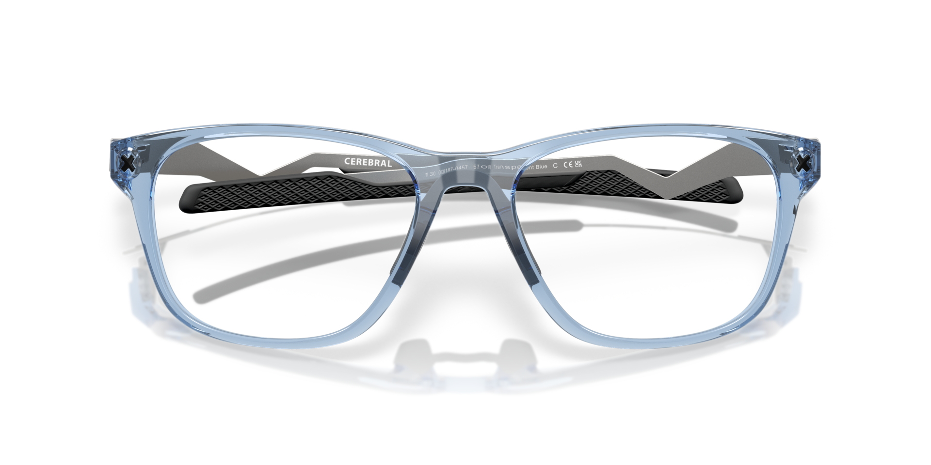Cerebral Transparent Blue PlasticEyeglass Frames for Glasses Direct, Closed View