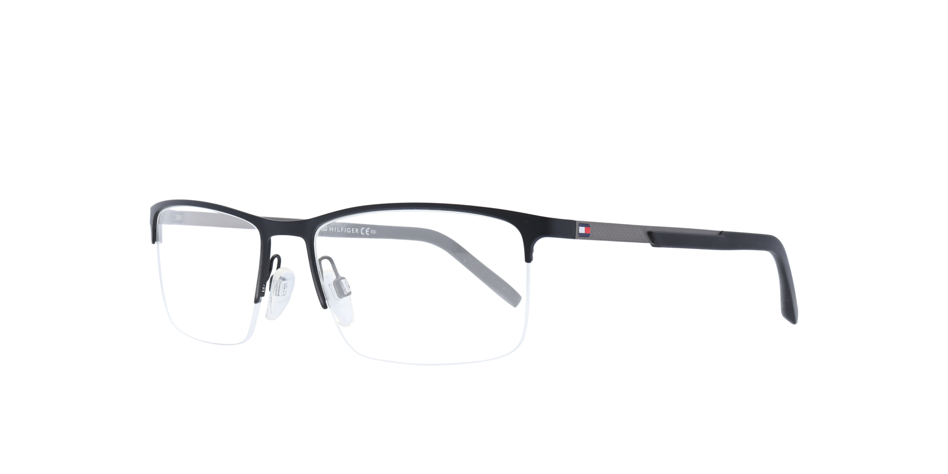 TH 1692 Black Silver MetalEyeglass Frames for Glasses Direct, Angle View