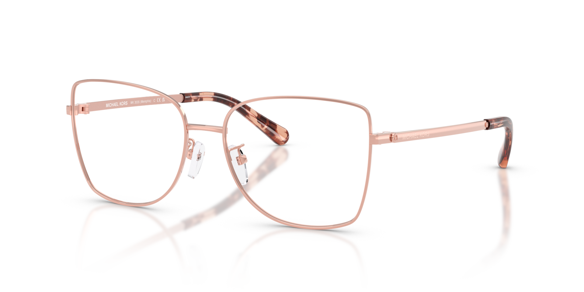 MK3035 Rose Gold MetalEyeglass Frames for Glasses Direct, Angle View
