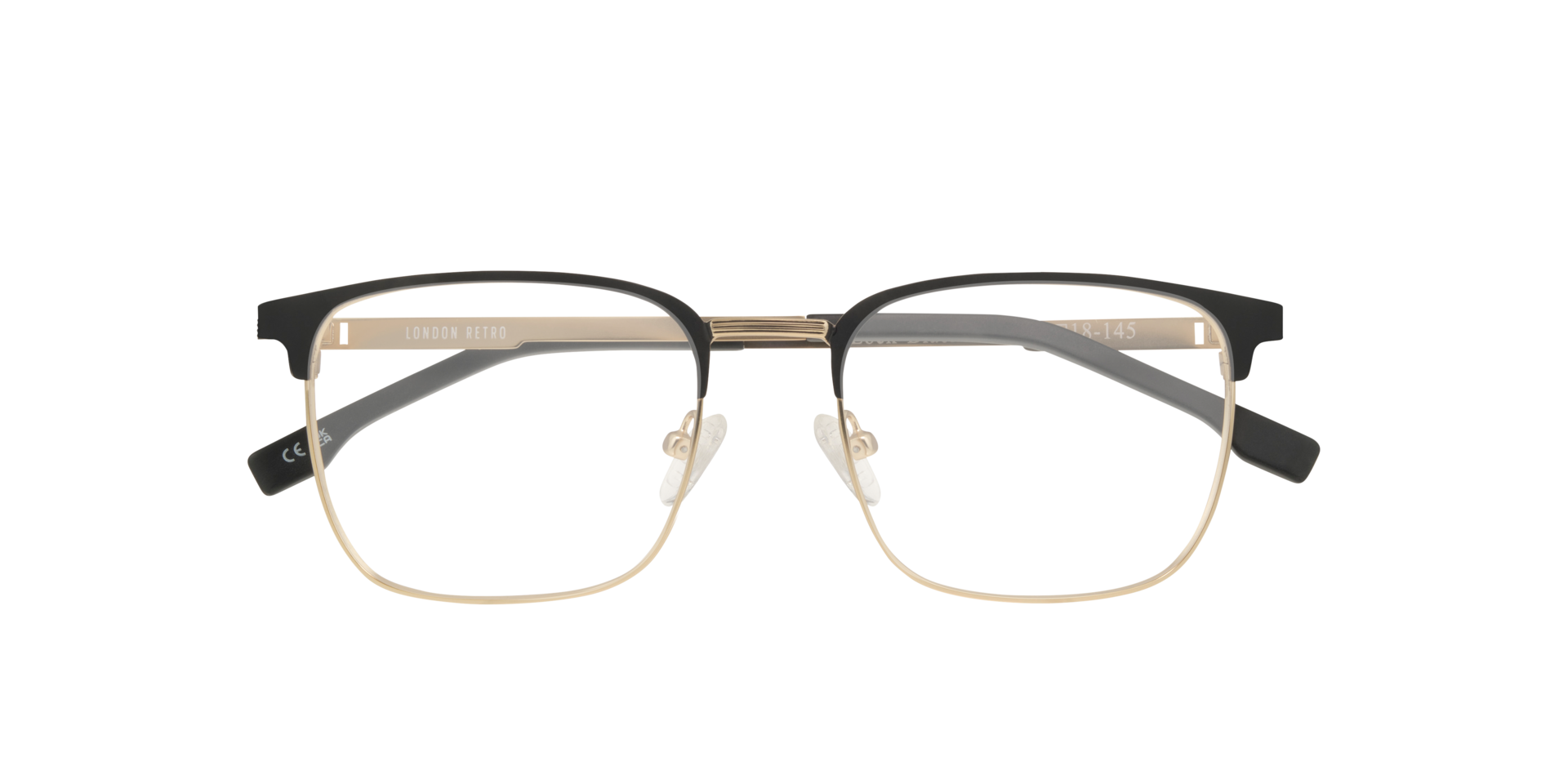 Lock Black & Gold MetalEyeglass Frames for Glasses Direct, Closed View