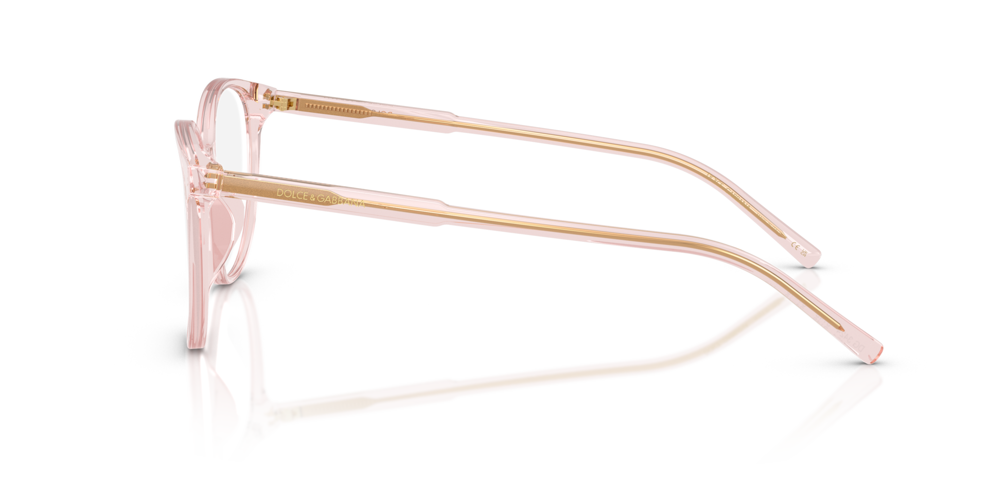 DG3425 Transparent Rose AcetateEyeglass Frames for Glasses Direct, Side View