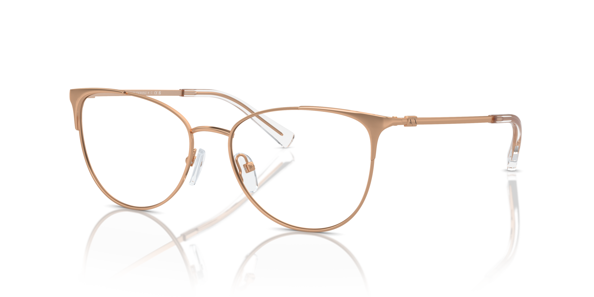 AX1034 Rose Gold MetalEyeglass Frames for Glasses Direct, Angle View