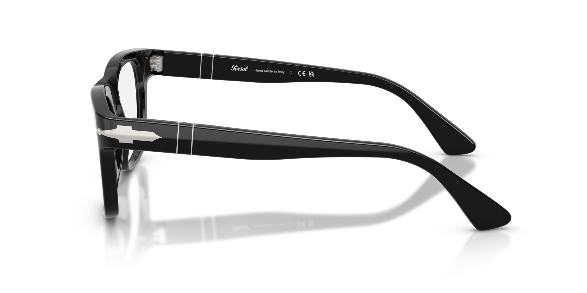 PO3389V - Cecil Black AcetateEyeglass Frames for Glasses Direct, Side View