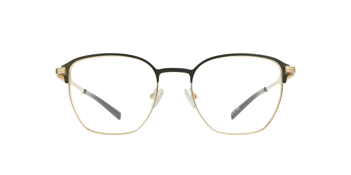 Matte Green/Gold square Metal eyeglasses Online - Full Rim - Keith
