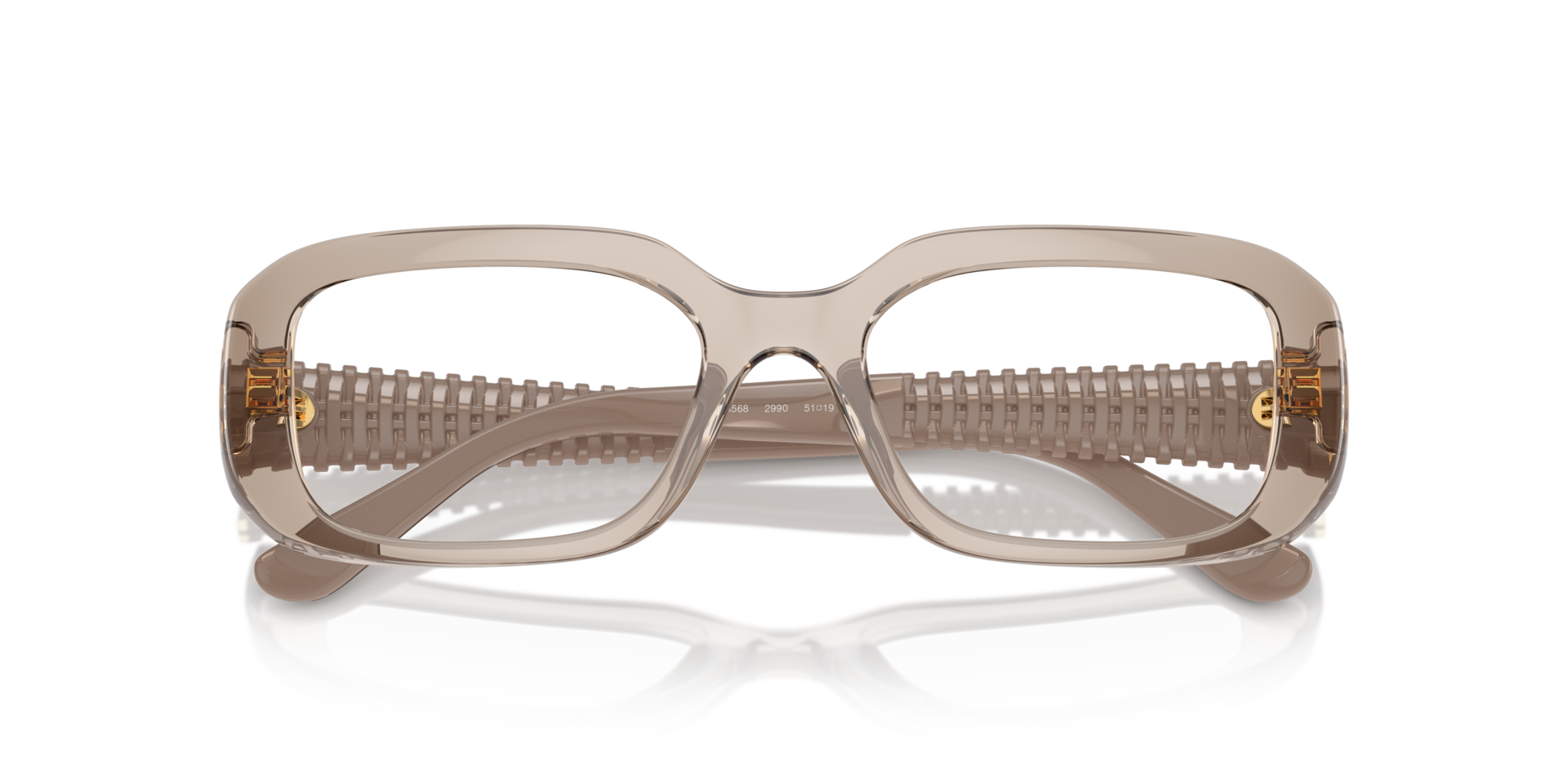 VO5568 Transparent Caramel PlasticEyeglass Frames for Glasses Direct, Closed View