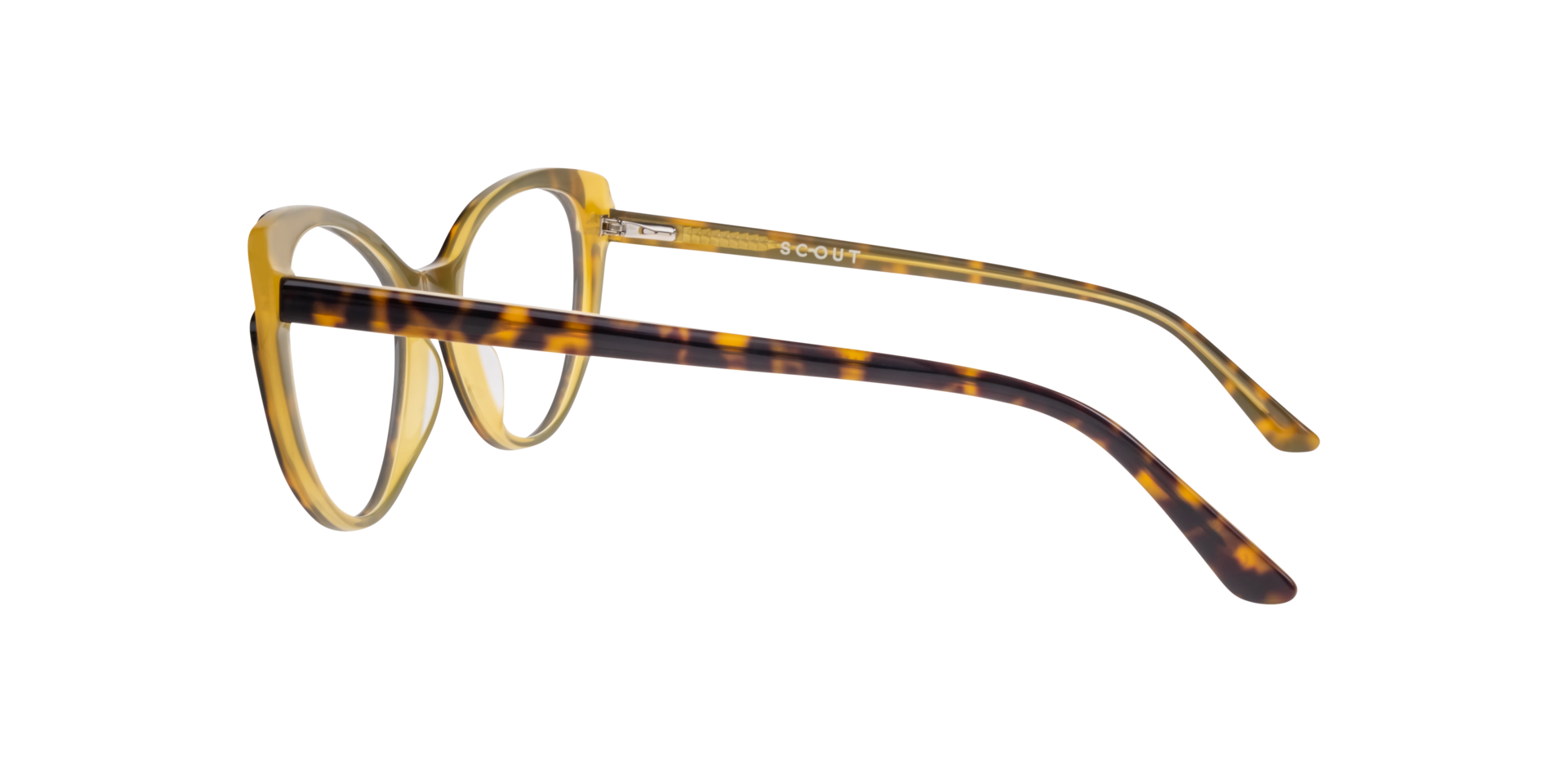 Hayley Bi Layer Havana & Yellow AcetateEyeglass Frames for Glasses Direct, Side View