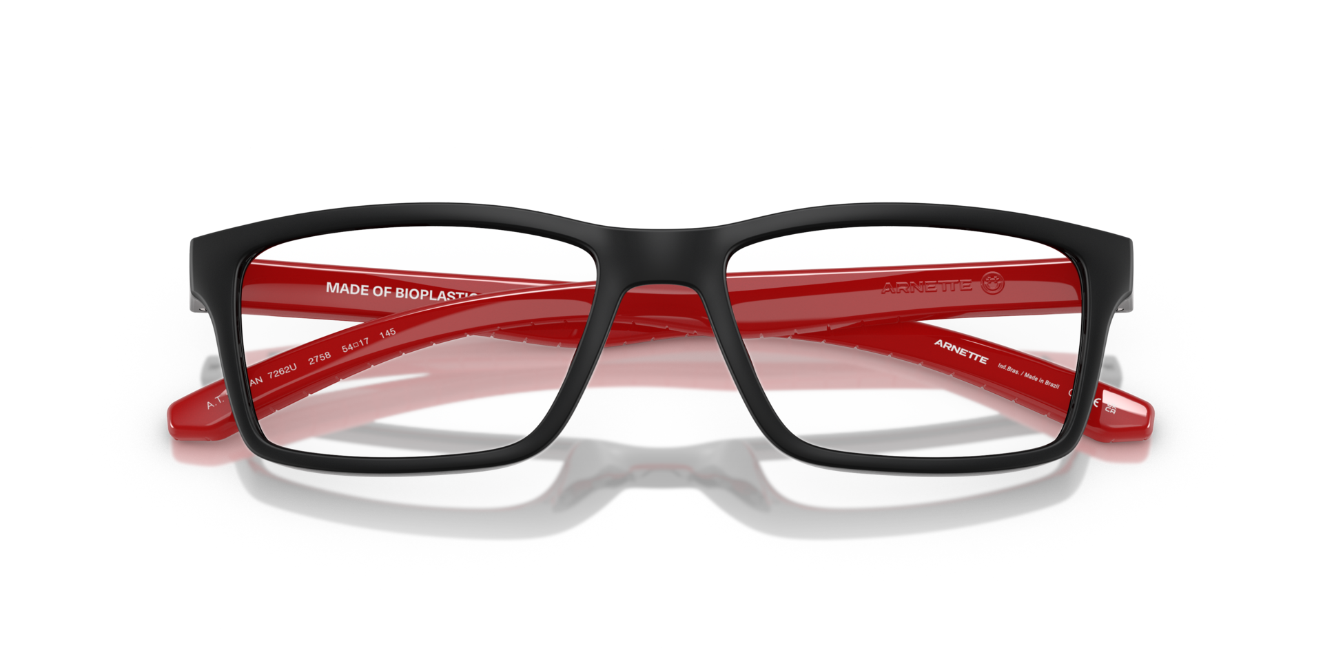 AN7262U Red Matte & Shiny PlasticEyeglass Frames for Glasses Direct, Closed View