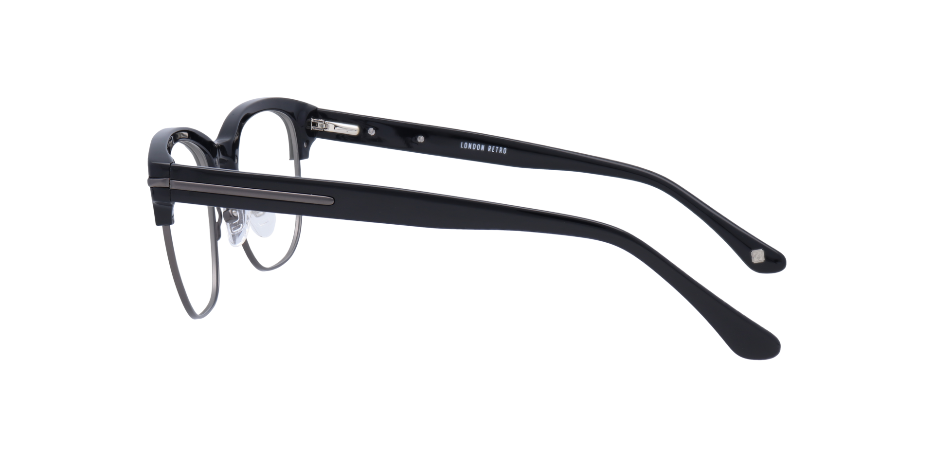Greenford Black MetalEyeglass Frames for Glasses Direct, Side View