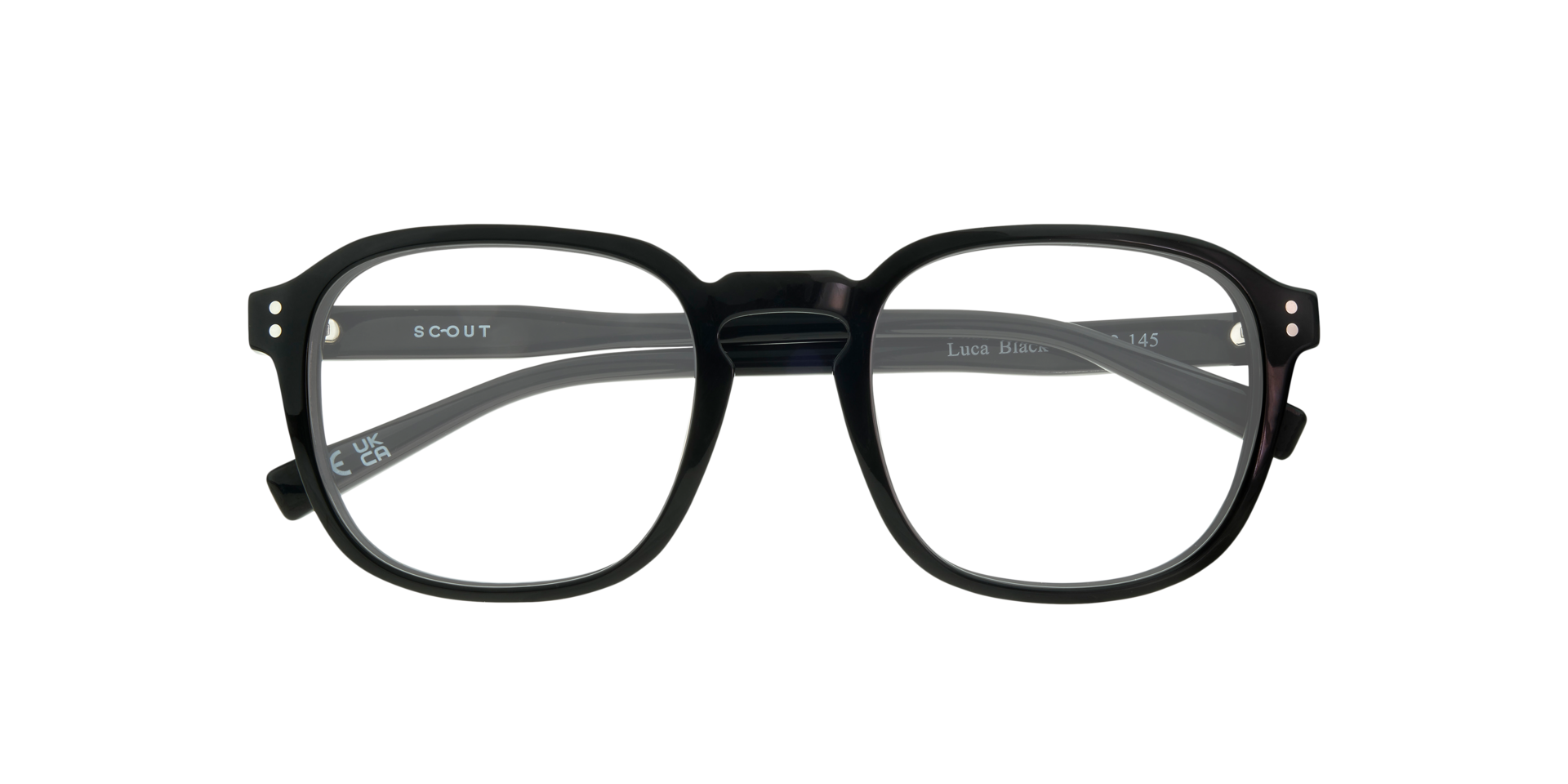 Luca Black AcetateEyeglass Frames for Glasses Direct, Closed View
