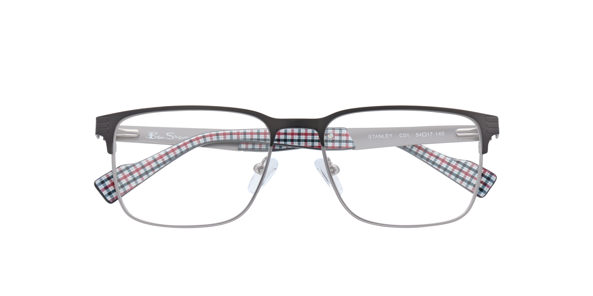 Stanley BN Gunmetal PlasticEyeglass Frames for Glasses Direct, Closed View