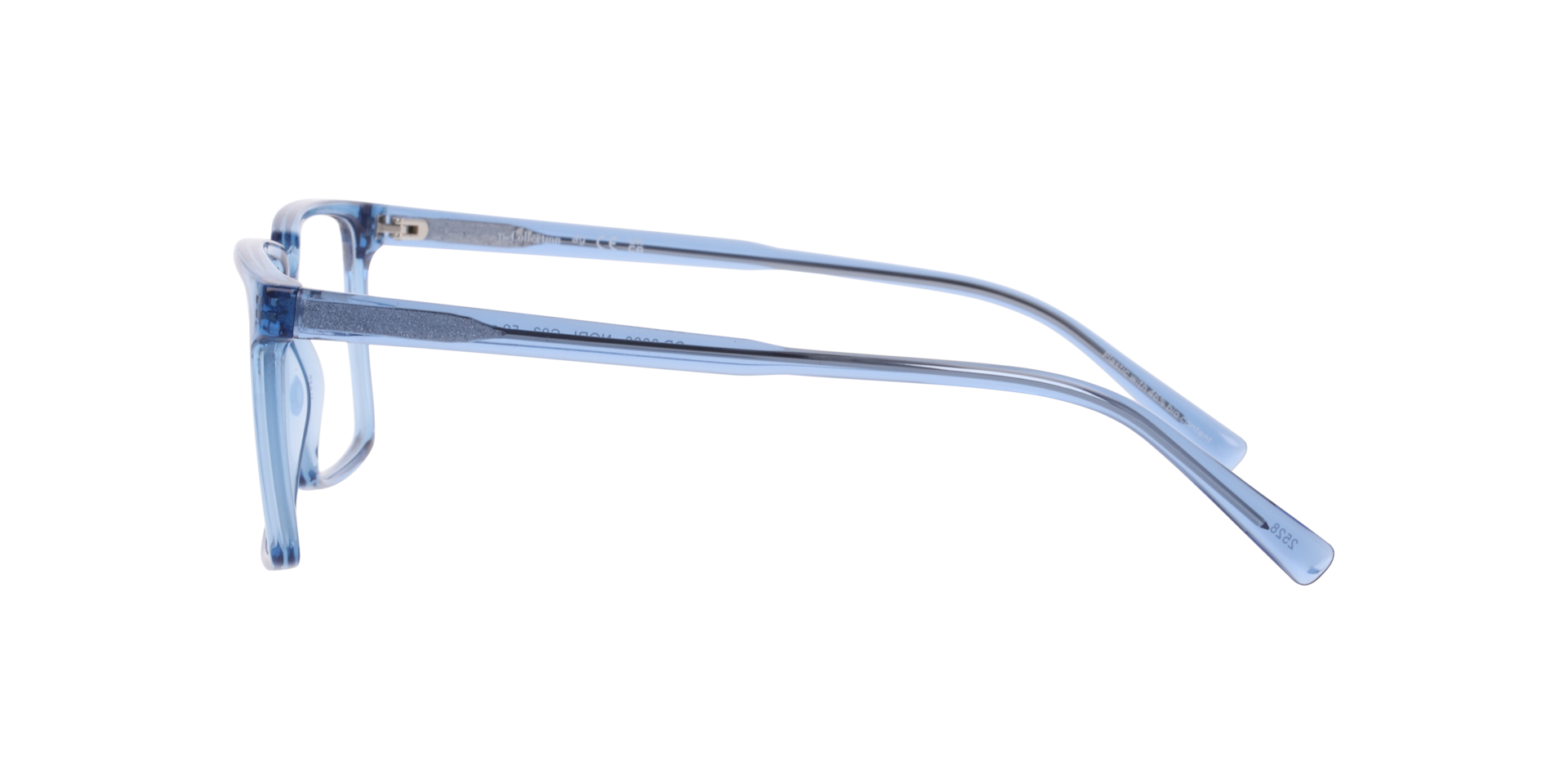 Nori Transparent Blue PlasticEyeglass Frames for Glasses Direct, Side View