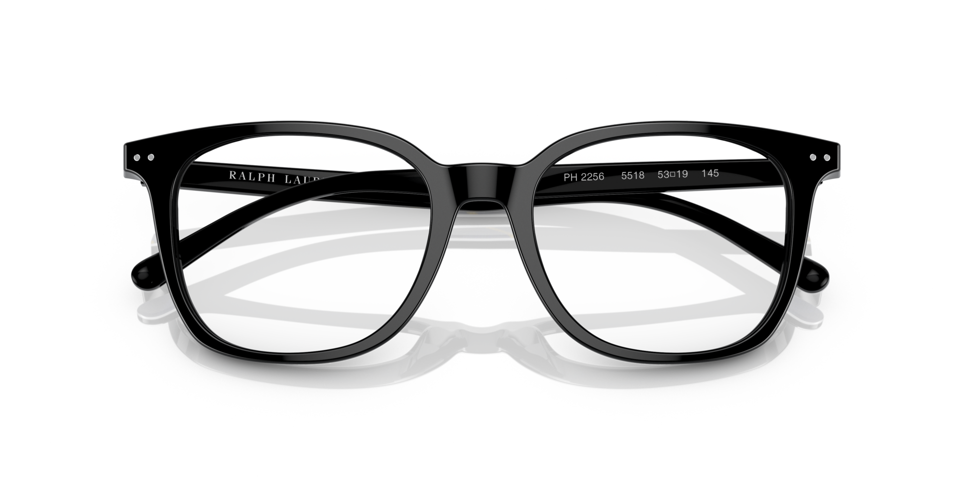 PH2256 Shiny Black AcetateSunglass Frames for Glasses Direct, Closed View