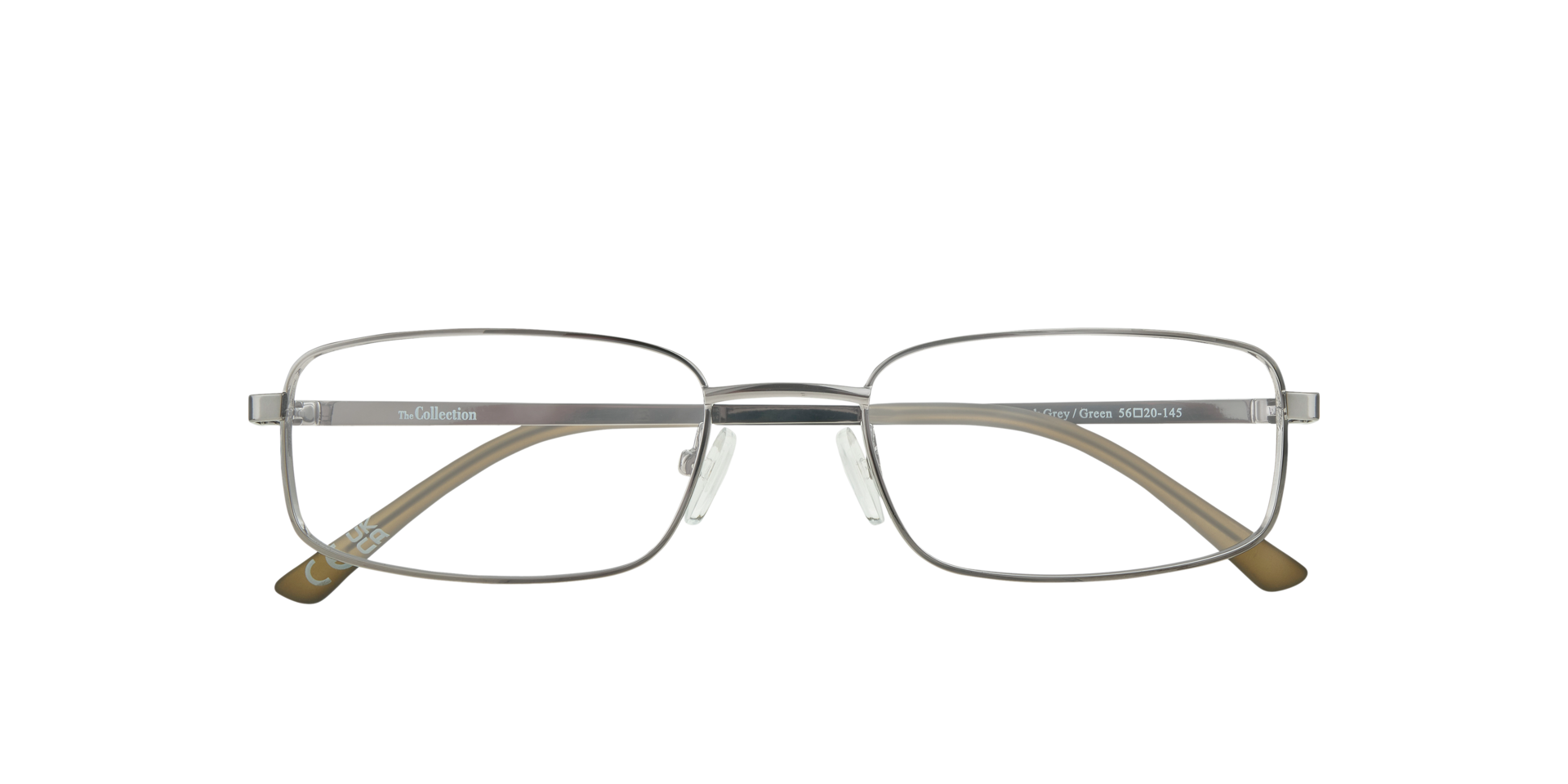 Lance Dark Grey & Green MetalEyeglass Frames for Glasses Direct, Closed View
