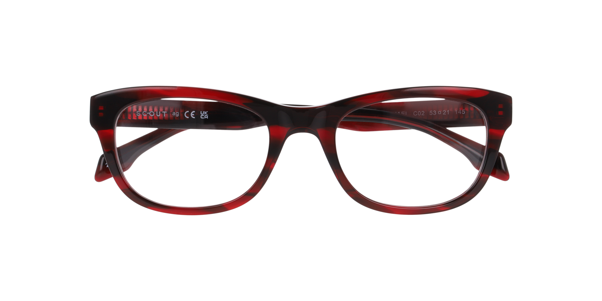 Nathanael Horn Red AcetateEyeglass Frames for Glasses Direct, Closed View