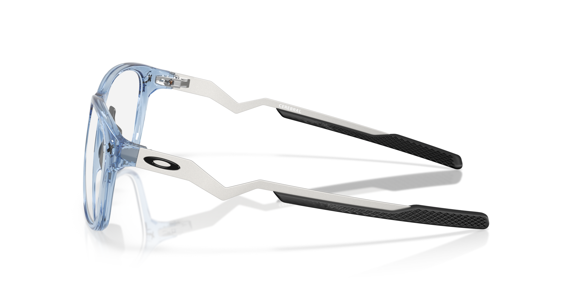 Cerebral Transparent Blue PlasticEyeglass Frames for Glasses Direct, Side View