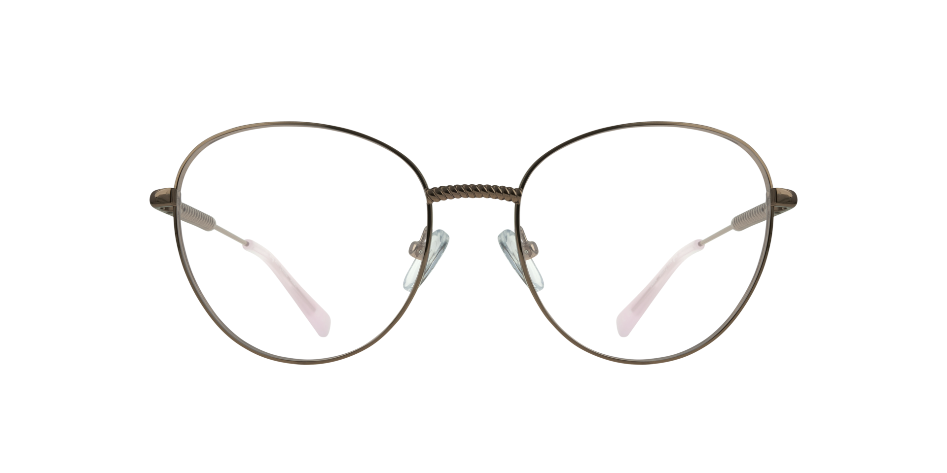 Jane Shiny Rose Gold MetalEyeglass Frames for Glasses Direct, Front View