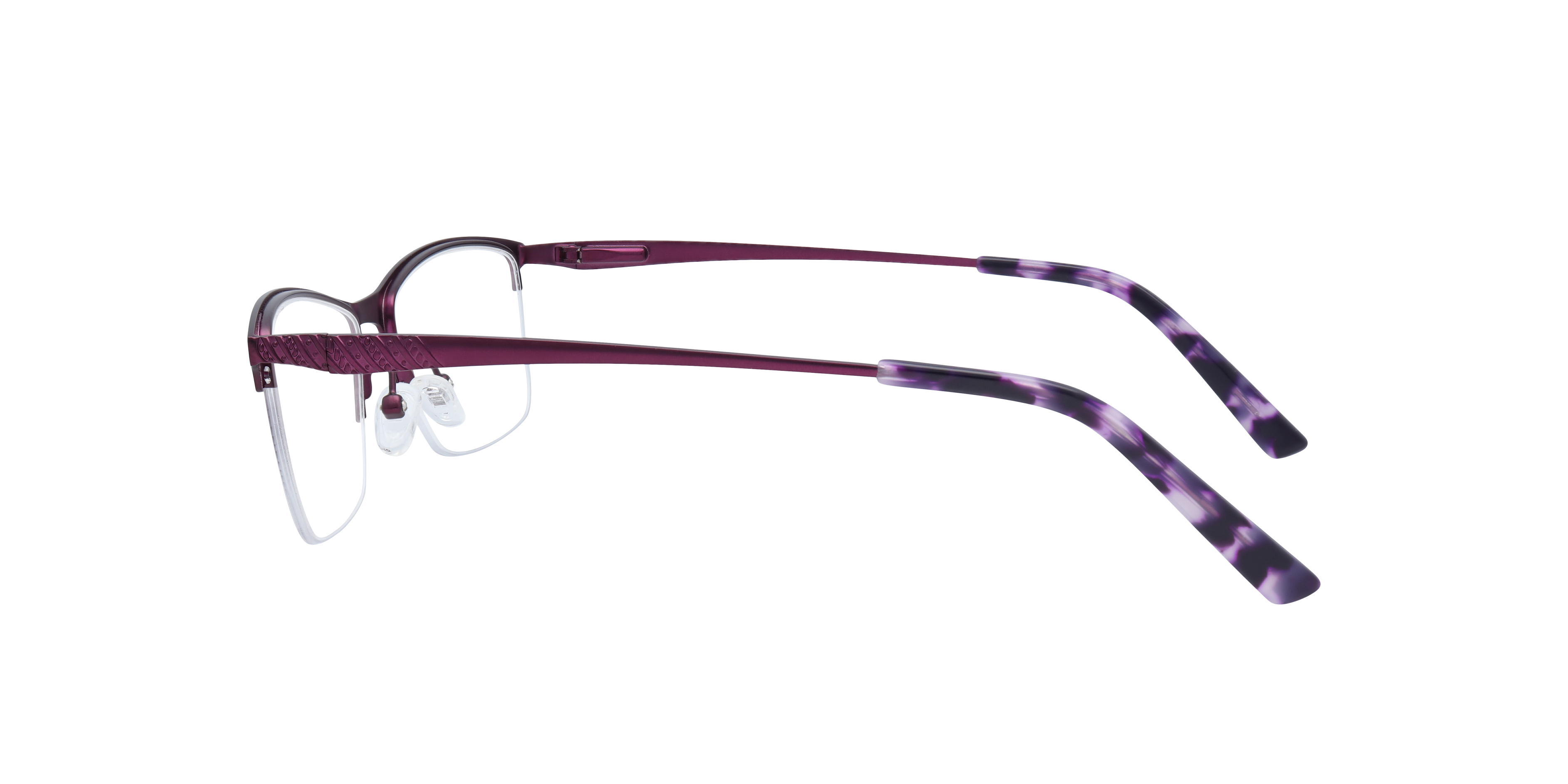 Elise Matte Purple MetalEyeglass Frames for Glasses Direct, Side View