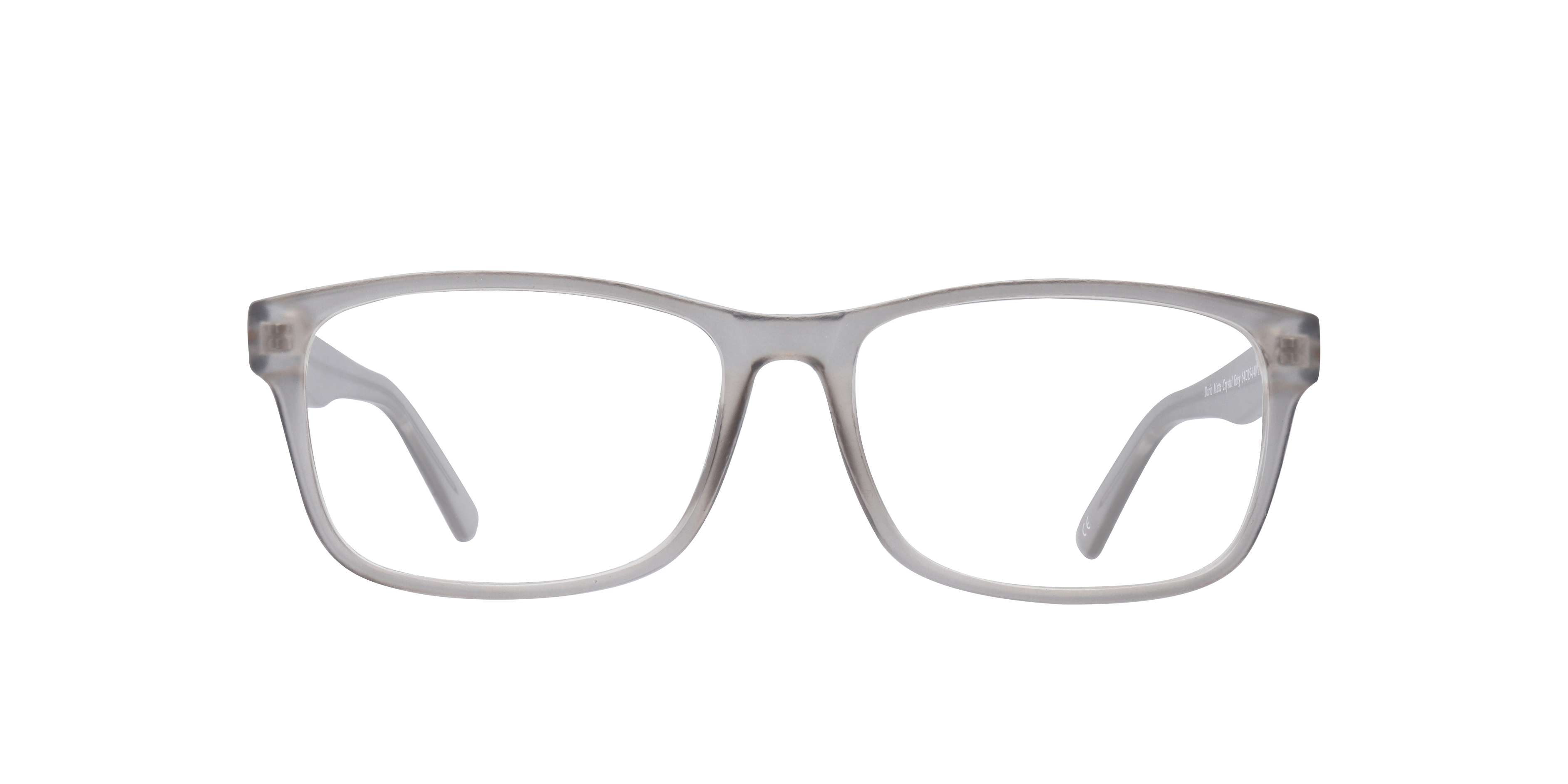 Dario Matte Crystal Grey PlasticSunglass Frames for Glasses Direct, Front View
