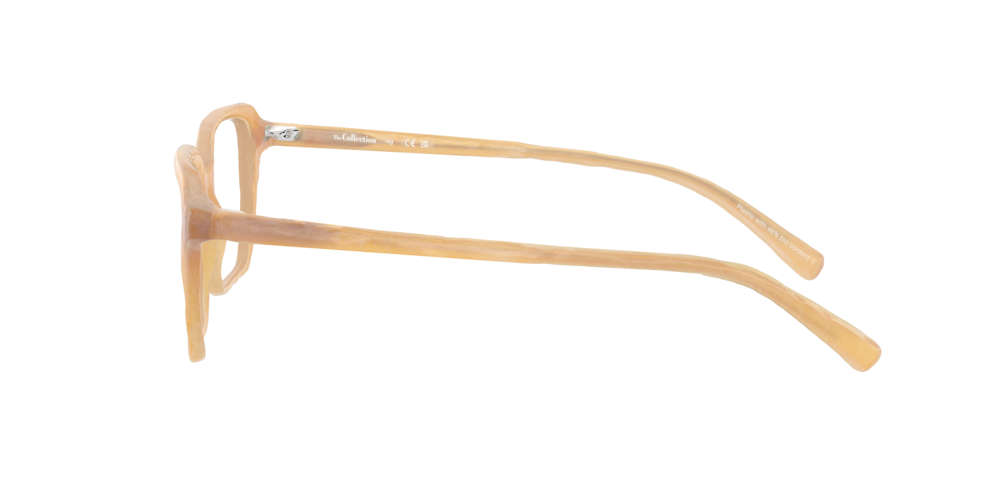 Matilda Milky Brown PlasticEyeglass Frames for Glasses Direct, Side View