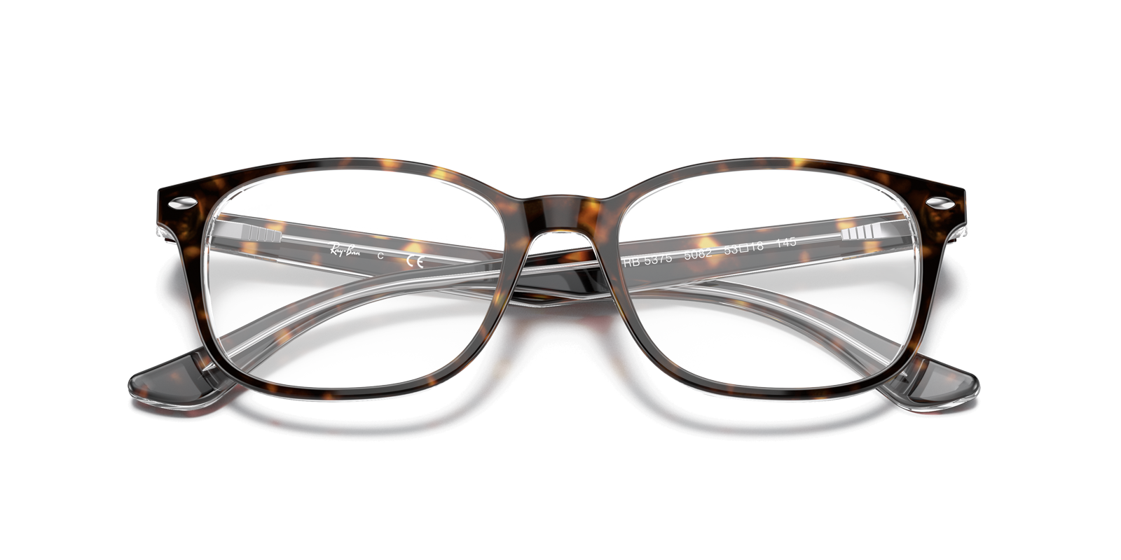 RB5375 Havana On Transparent AcetateEyeglass Frames for Glasses Direct, Closed View