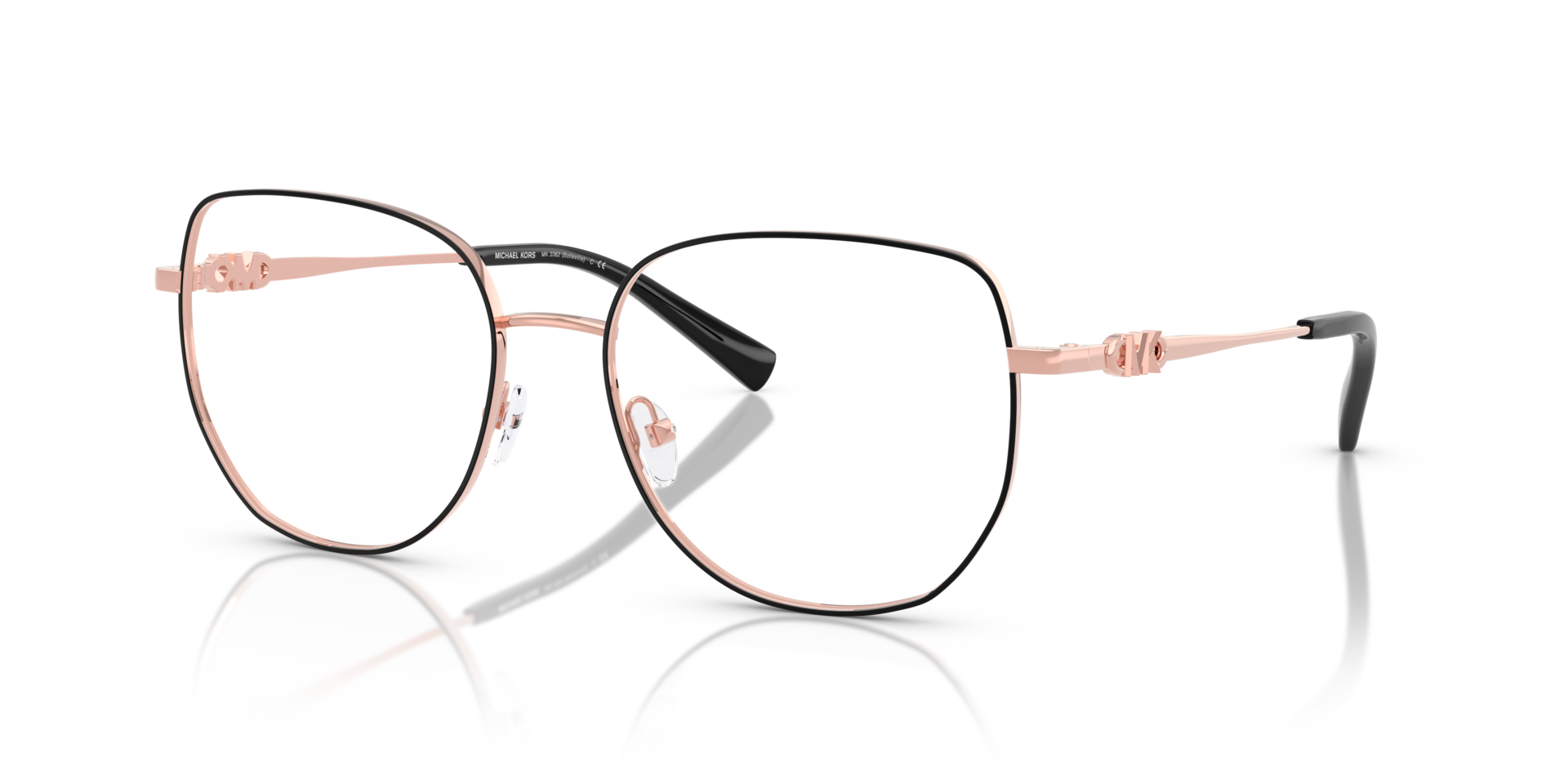 MK3062 Black Shiny MetalEyeglass Frames for Glasses Direct, Angle View