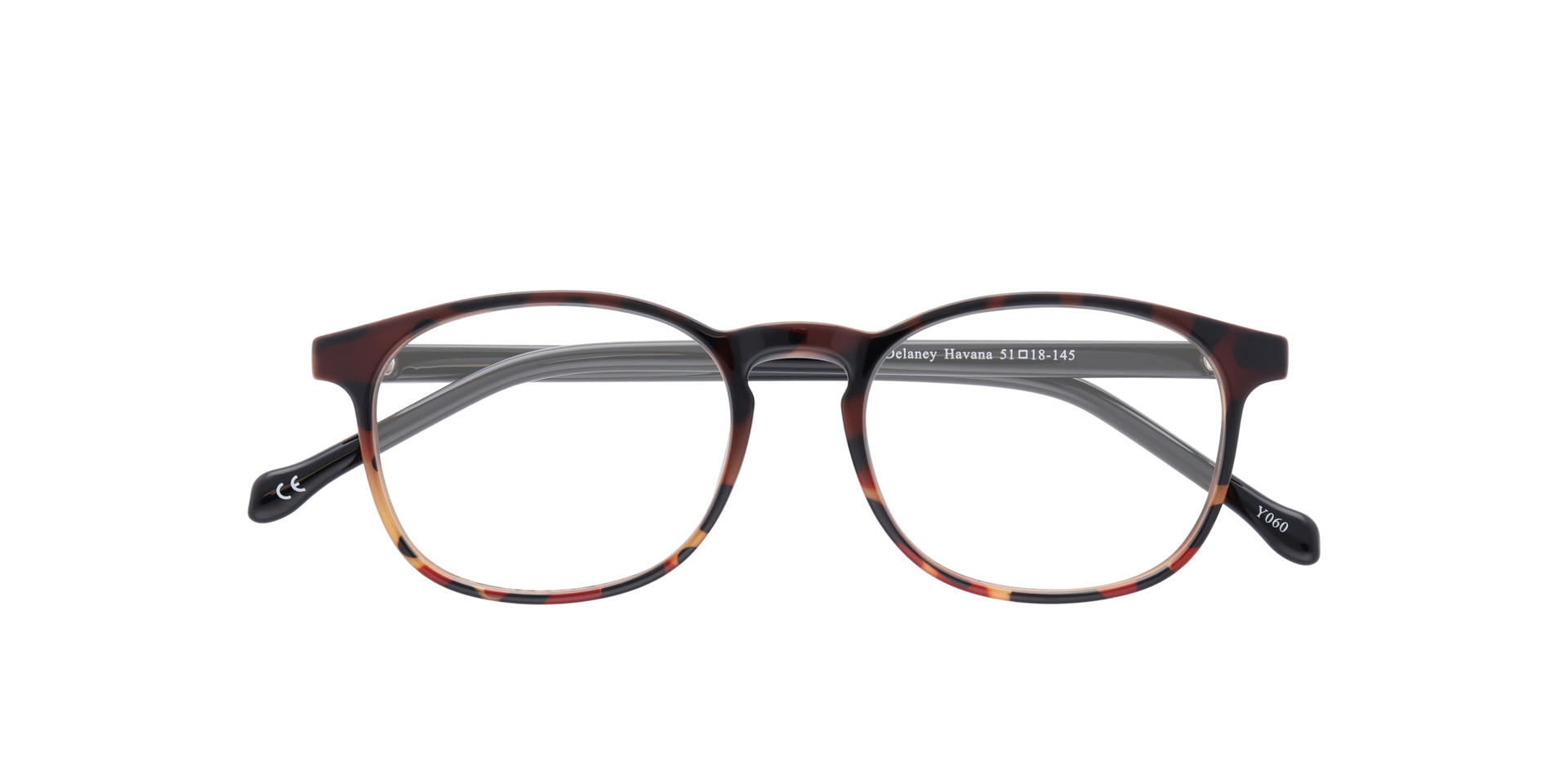 Delaney Havana PlasticEyeglass Frames for Glasses Direct, Closed View