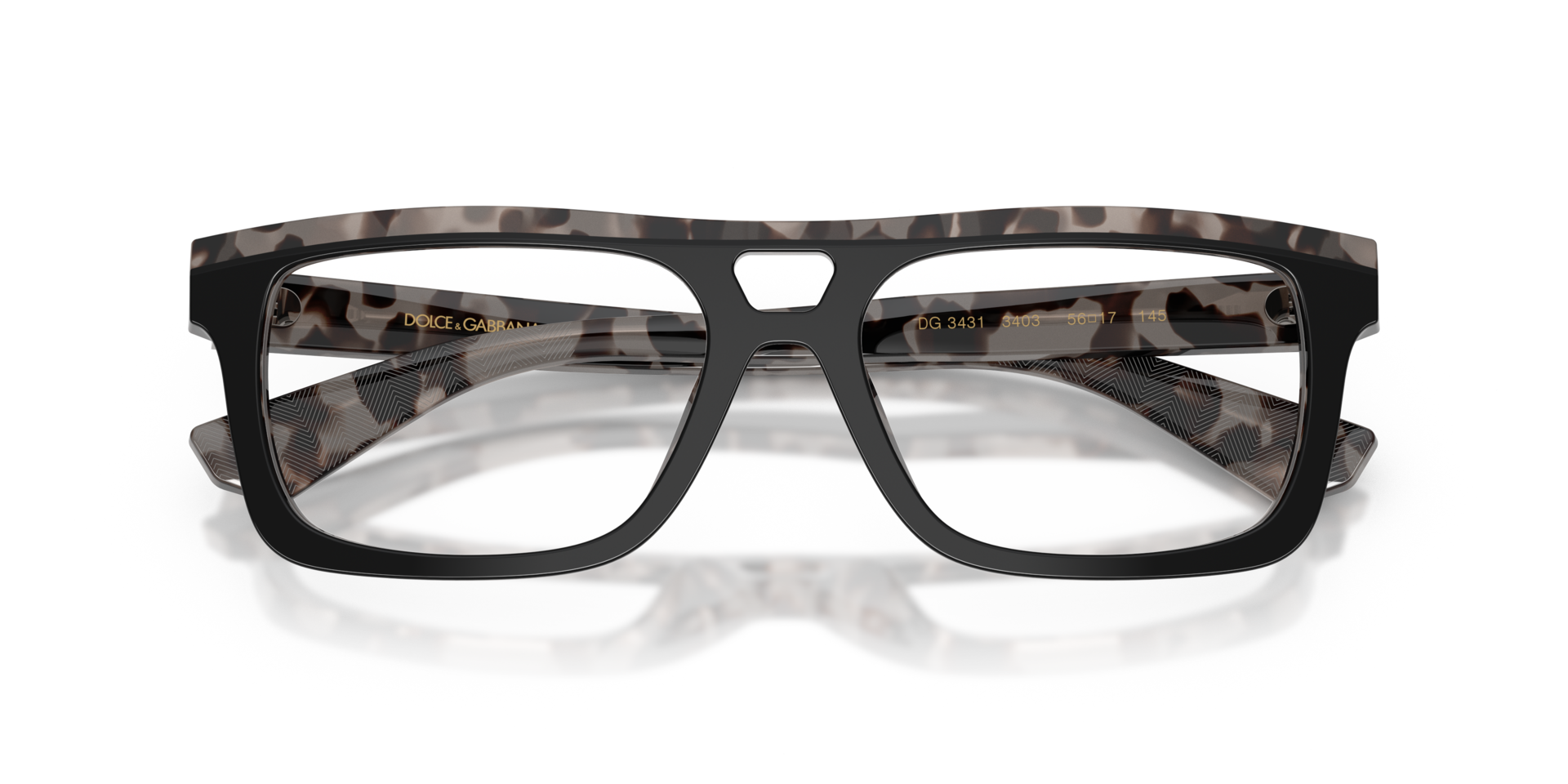 DG3431 Black On Grey Havana AcetateEyeglass Frames for Glasses Direct, Closed View